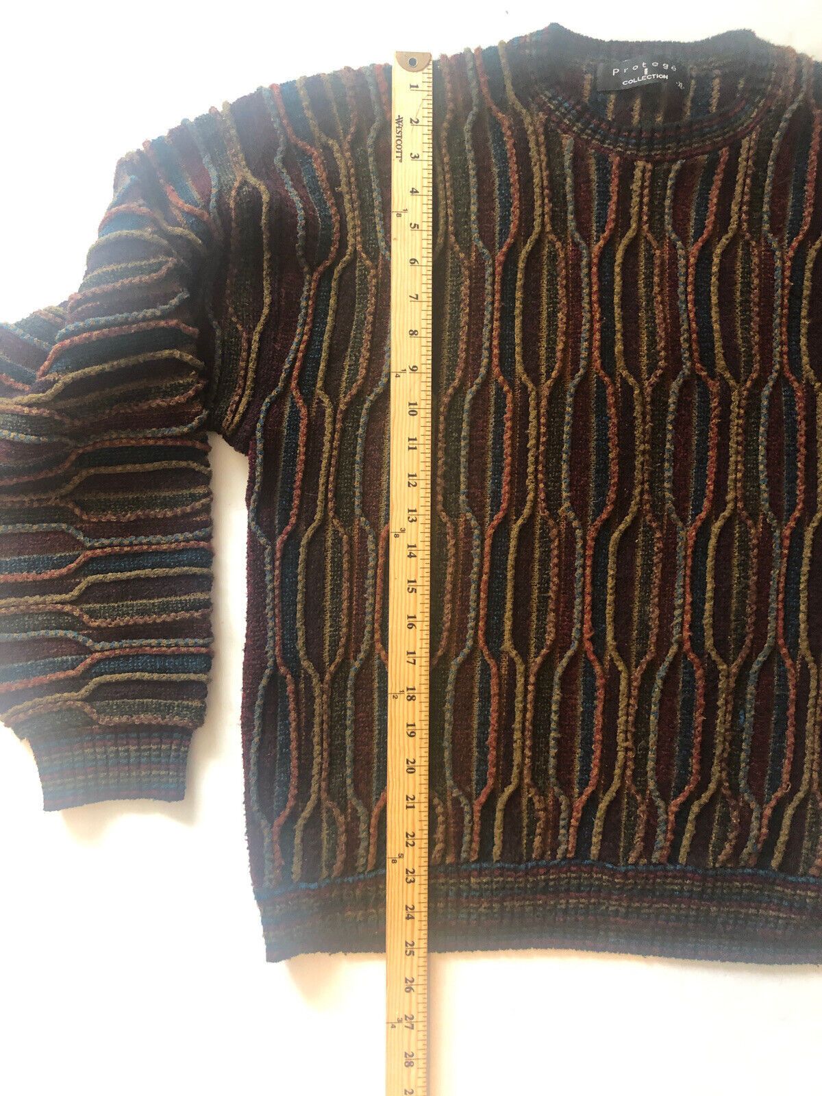 Mens Vintage Protege Coogi shops style 3d knit Cosby sweater