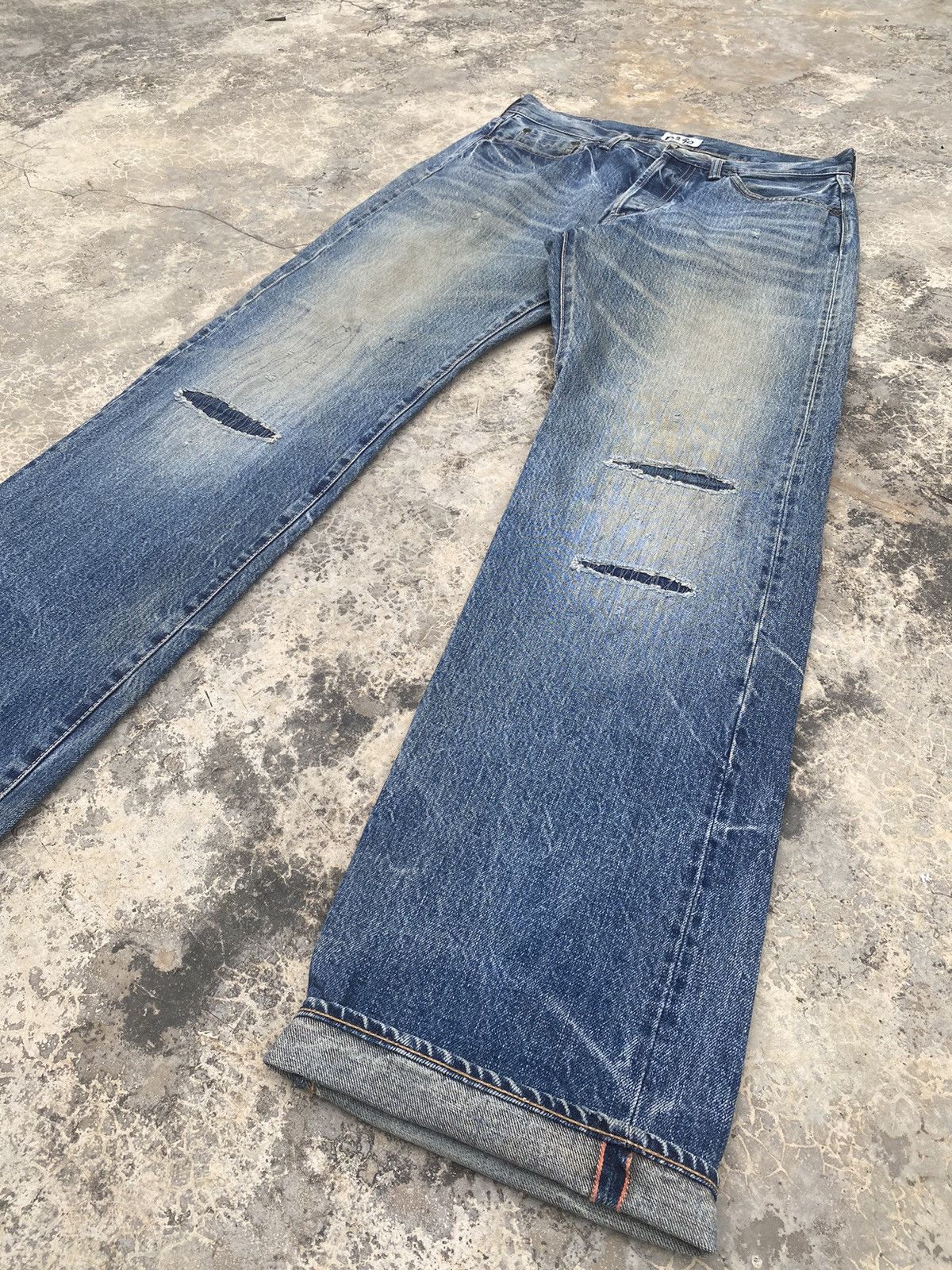 OMNIGOD Vintage Omnigod Distressed Red Line Selvedge Pant Size US 32 / EU 48 - 4 Thumbnail