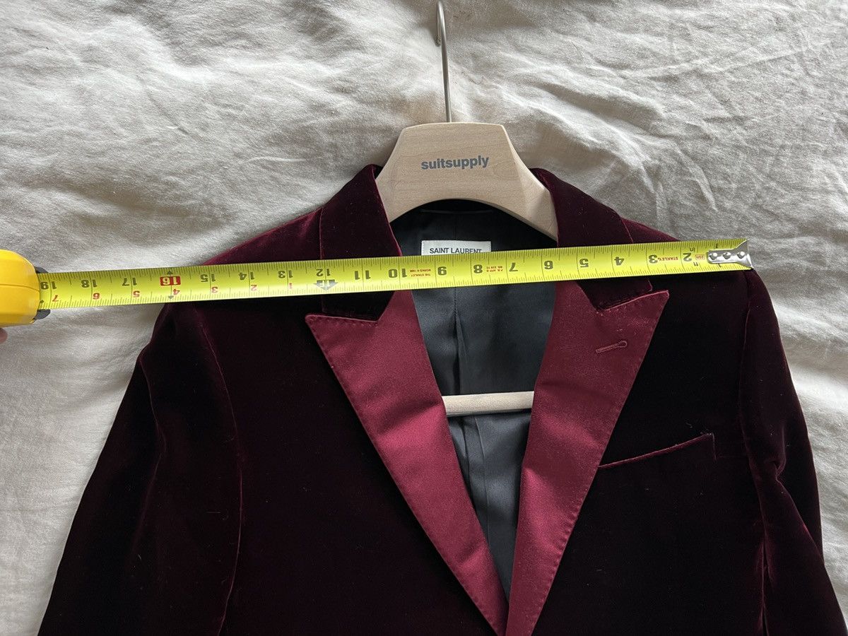 Hedi Slimane × Saint Laurent Paris FW16 Runway Red/Burgundy Velvet Blazer Size 48R - 13 Thumbnail
