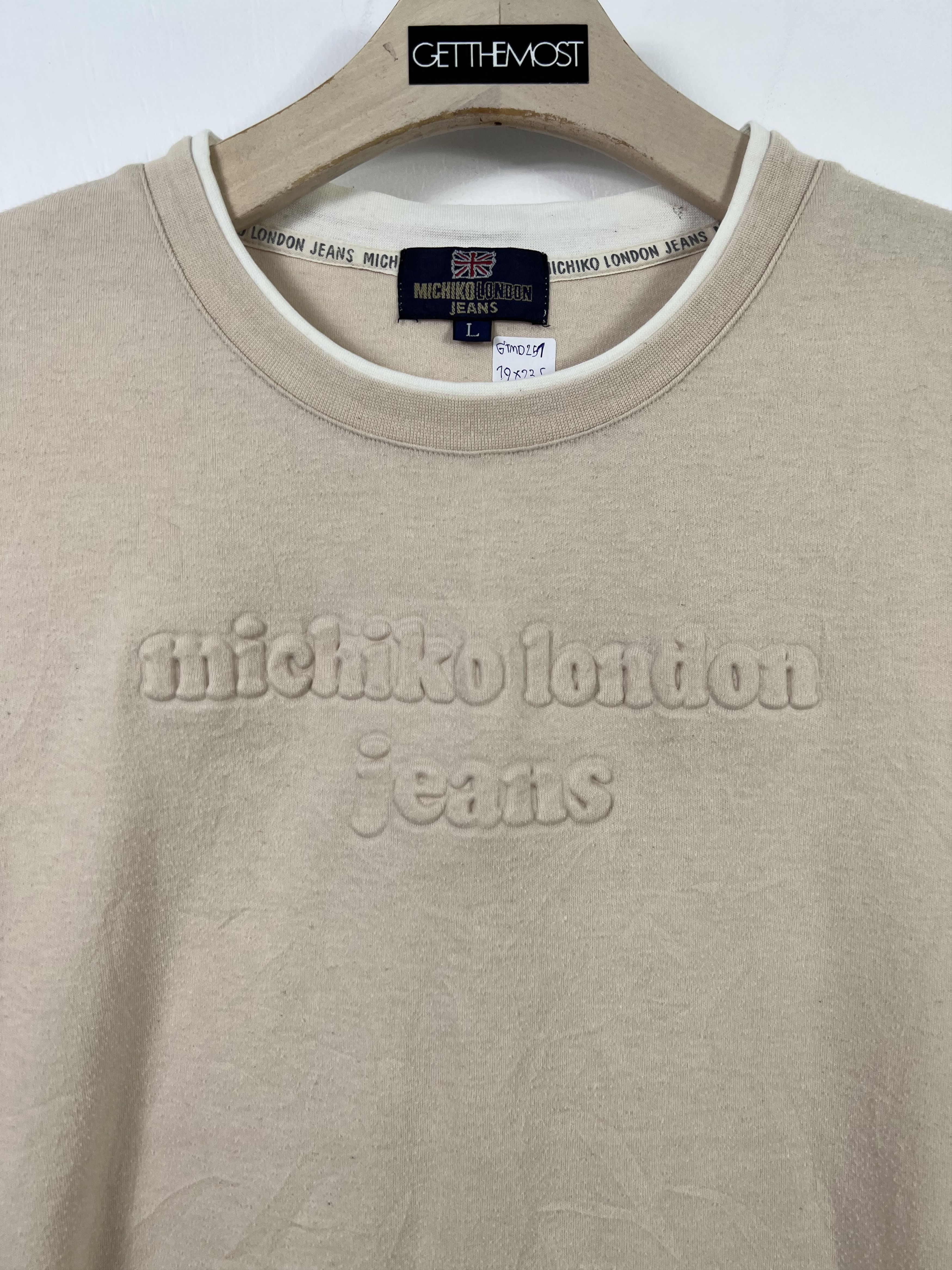 Michiko Koshino London Vintage Michiko London Jeans Long Sleeve t-shirt (L) GTMD251 Size L / US 10 / IT 46 - 2 Thumbnail