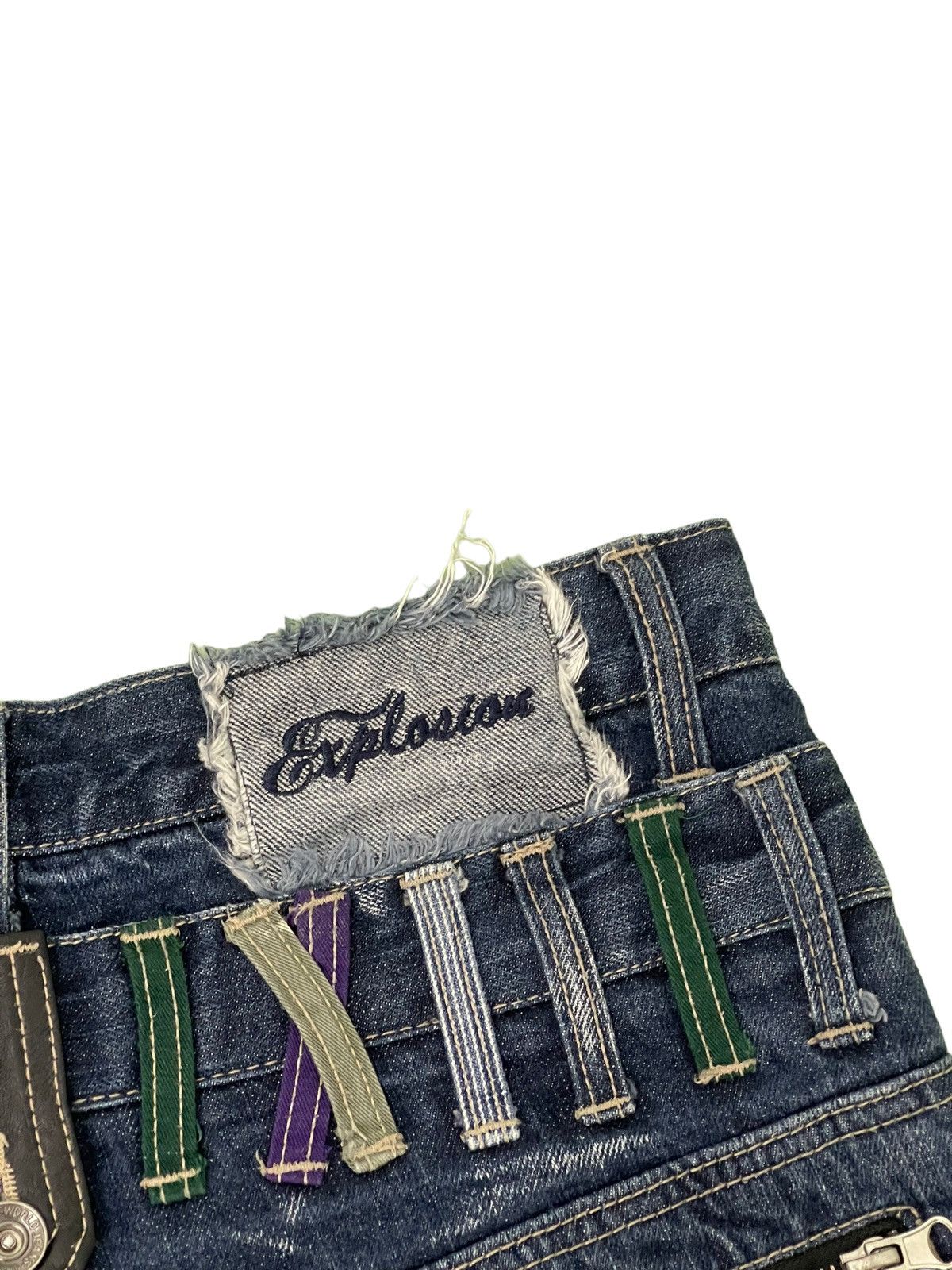 Japanese Brand Double Waist Jeans Explosion Acid Wash Regular Straight 4🟦1 Size US 29 - 10 Thumbnail