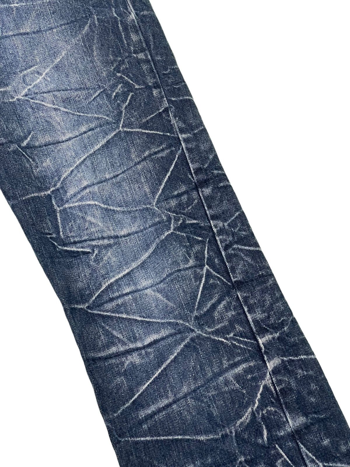 Japanese Brand Double Waist Jeans Explosion Acid Wash Regular Straight 4🟦1 Size US 29 - 17 Thumbnail