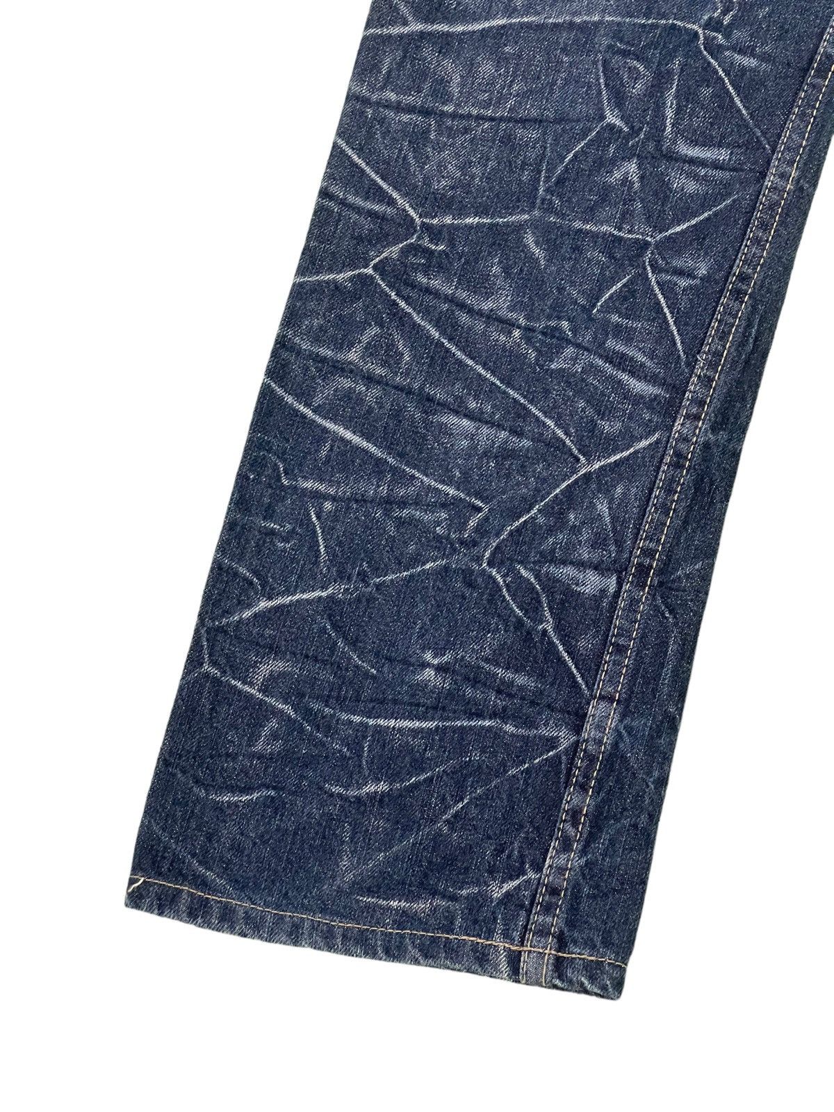 Japanese Brand Double Waist Jeans Explosion Acid Wash Regular Straight 4🟦1 Size US 29 - 5 Thumbnail
