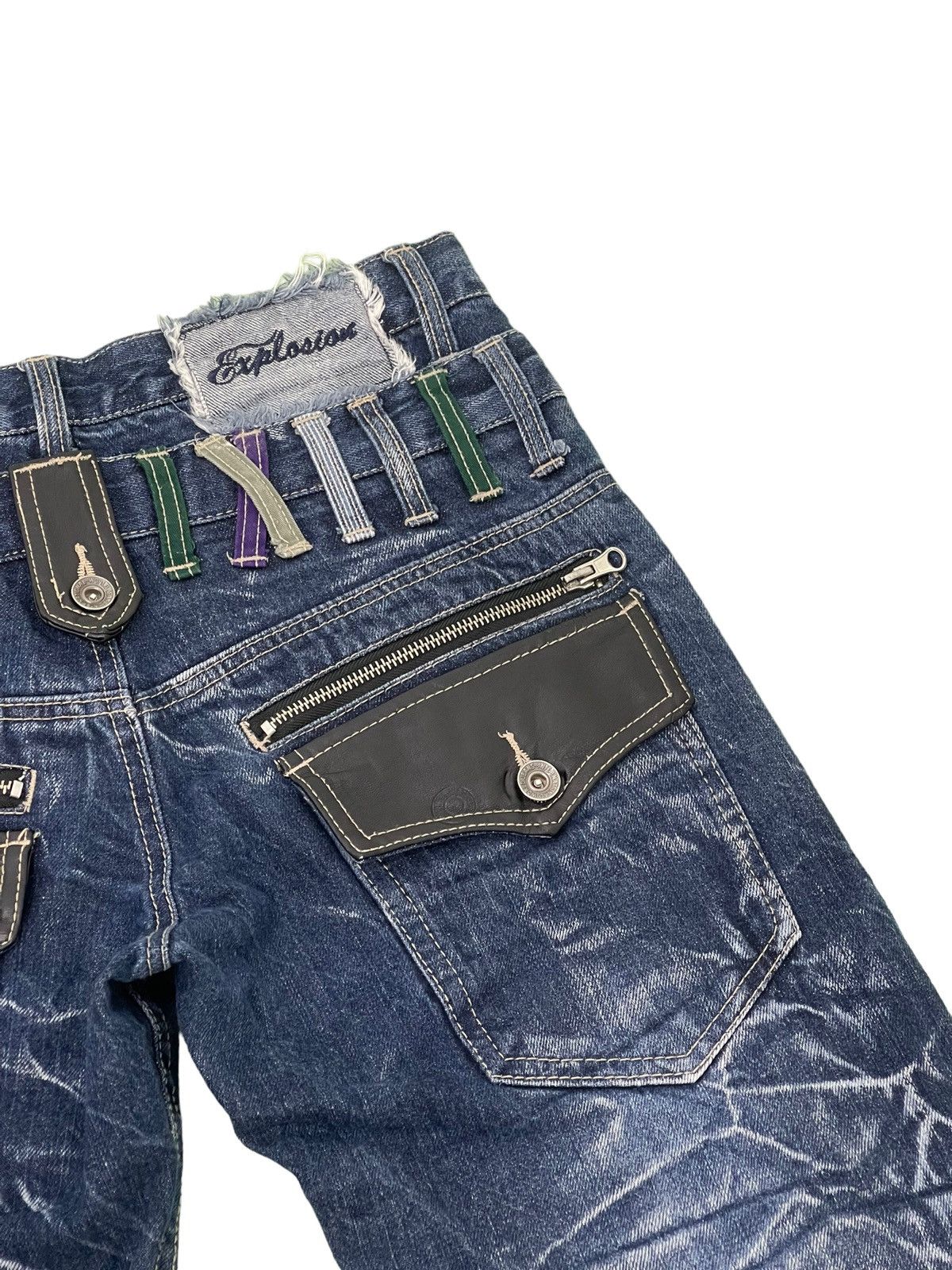 Japanese Brand Double Waist Jeans Explosion Acid Wash Regular Straight 4🟦1 Size US 29 - 9 Thumbnail
