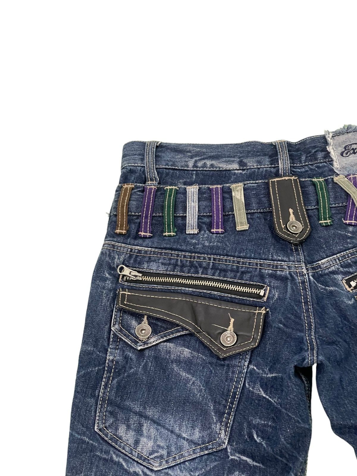 Japanese Brand Double Waist Jeans Explosion Acid Wash Regular Straight 4🟦1 Size US 29 - 8 Thumbnail