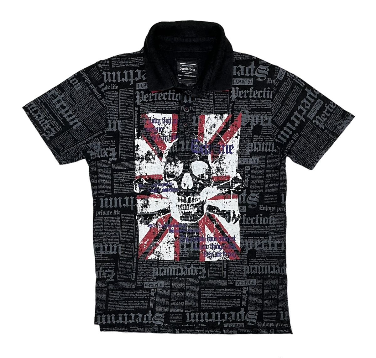 Japanese Brand Japanese Brand by DOUBLEFOCUS Skull Design Polo Shirt Size US S / EU 44-46 / 1 - 1 Thumbnail