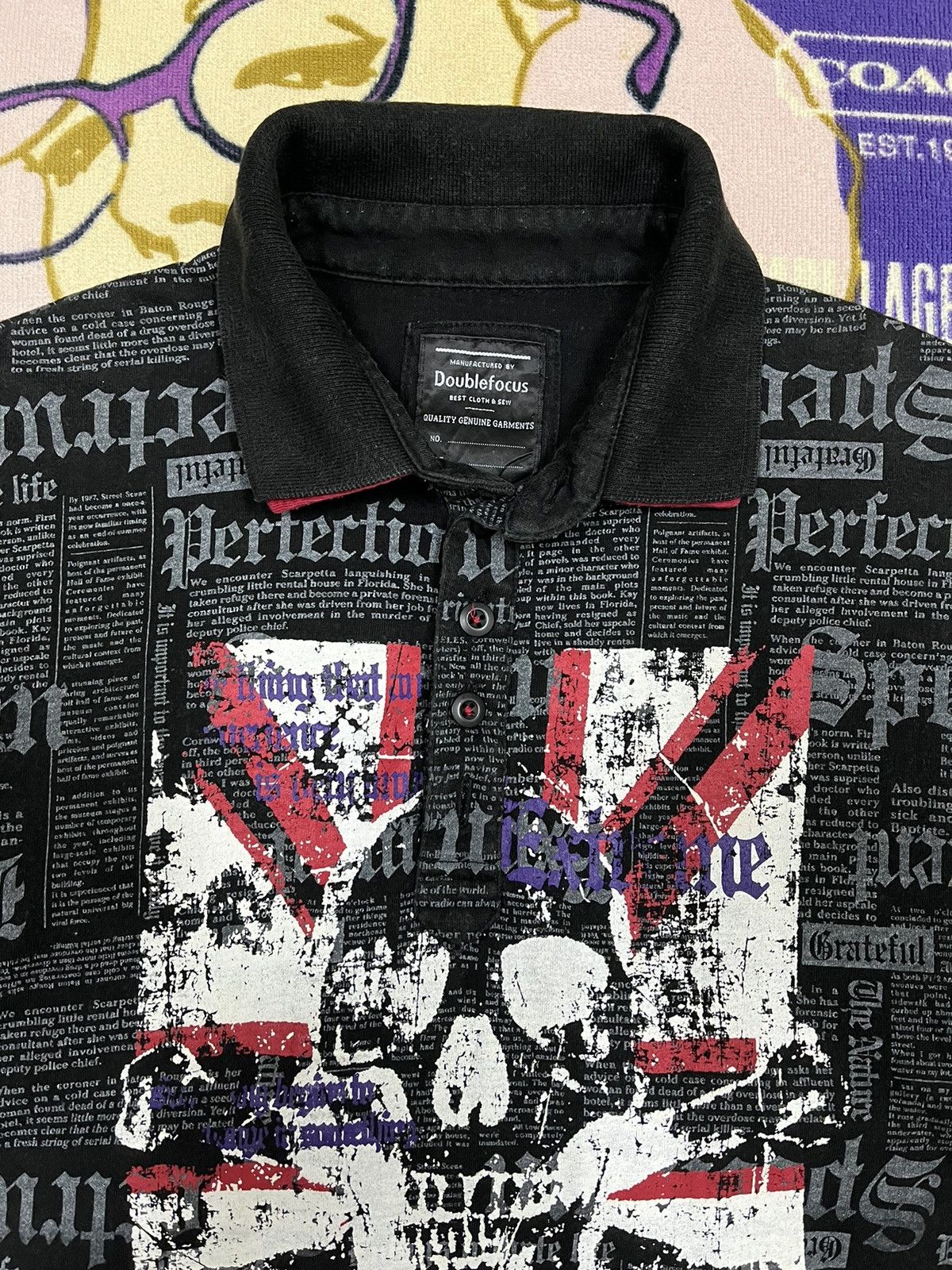 Japanese Brand Japanese Brand by DOUBLEFOCUS Skull Design Polo Shirt Size US S / EU 44-46 / 1 - 3 Thumbnail