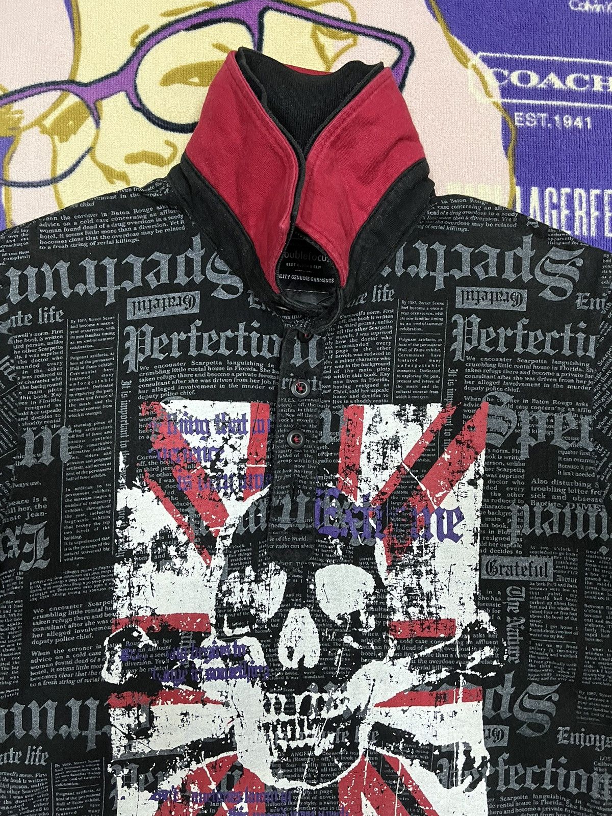 Japanese Brand Japanese Brand by DOUBLEFOCUS Skull Design Polo Shirt Size US S / EU 44-46 / 1 - 4 Thumbnail