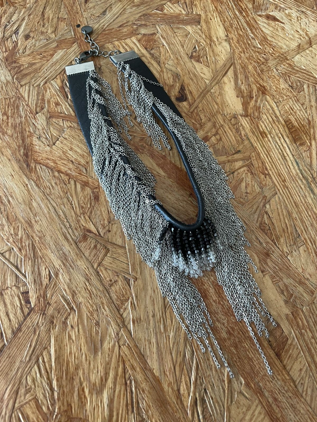 Stunning Goyard Moonstruck leather chain tassel choker