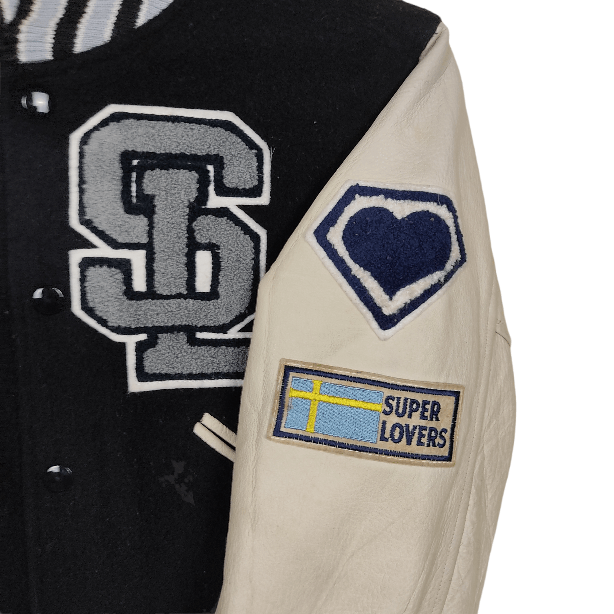 Japanese Brand × Vintage Vintage SUPER LOVERS Leather Varsity Jacket Size M / US 6-8 / IT 42-44 - 11 Thumbnail