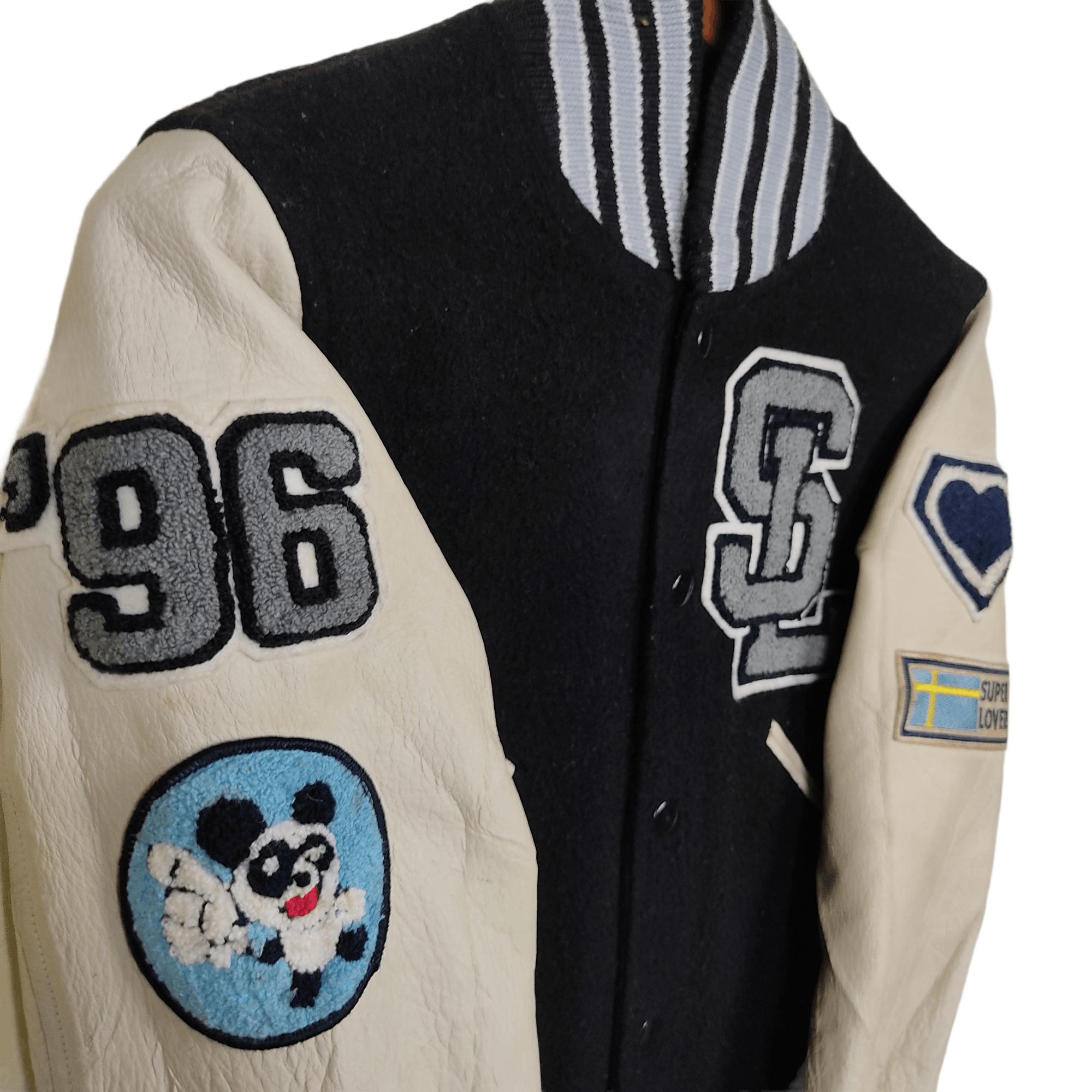 Japanese Brand × Vintage Vintage SUPER LOVERS Leather Varsity Jacket Size M / US 6-8 / IT 42-44 - 5 Thumbnail