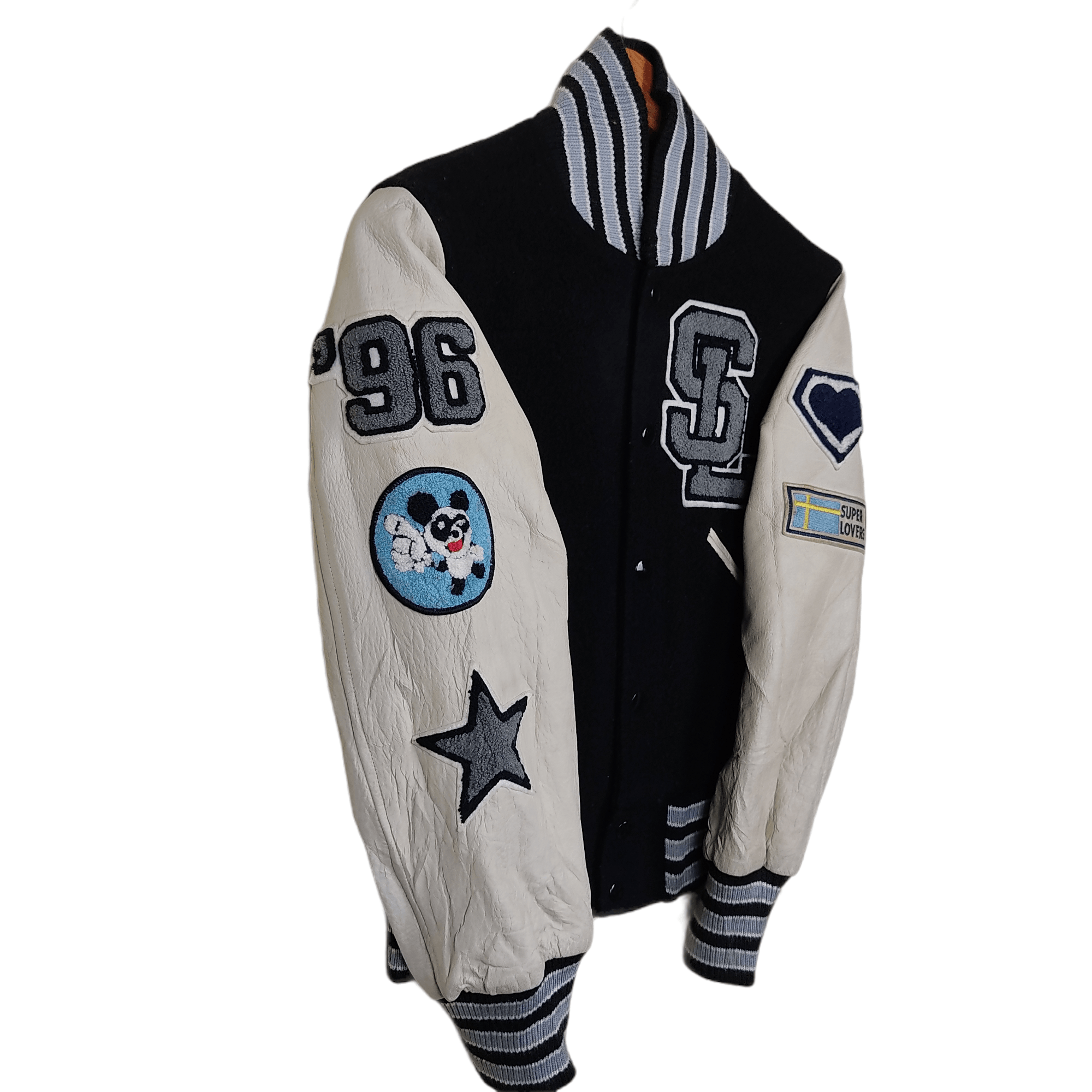 Japanese Brand × Vintage Vintage SUPER LOVERS Leather Varsity Jacket Size M / US 6-8 / IT 42-44 - 2 Thumbnail