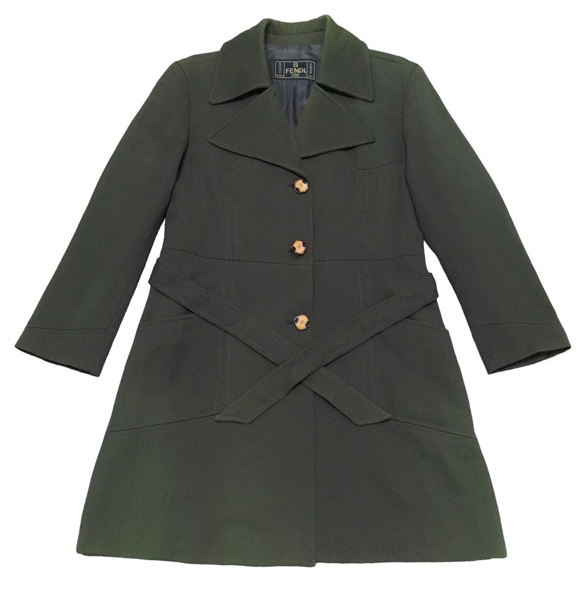 Rare Design Vintage Brand Fendi Trench Coat 1990s