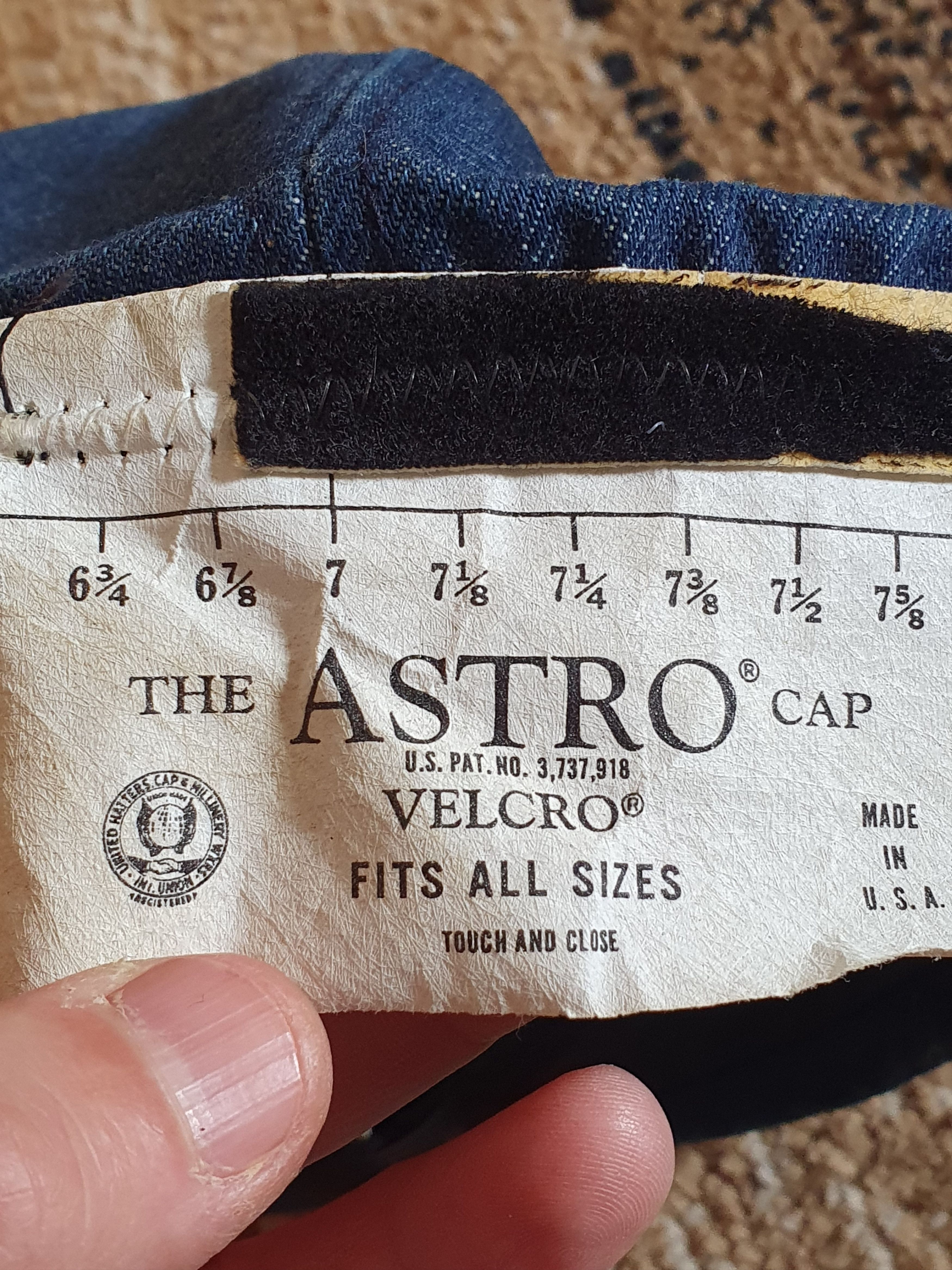 Vintage The Astro Vtg Made in USA Goldbergs' Marine cap velcro adjst Size ONE SIZE - 4 Thumbnail
