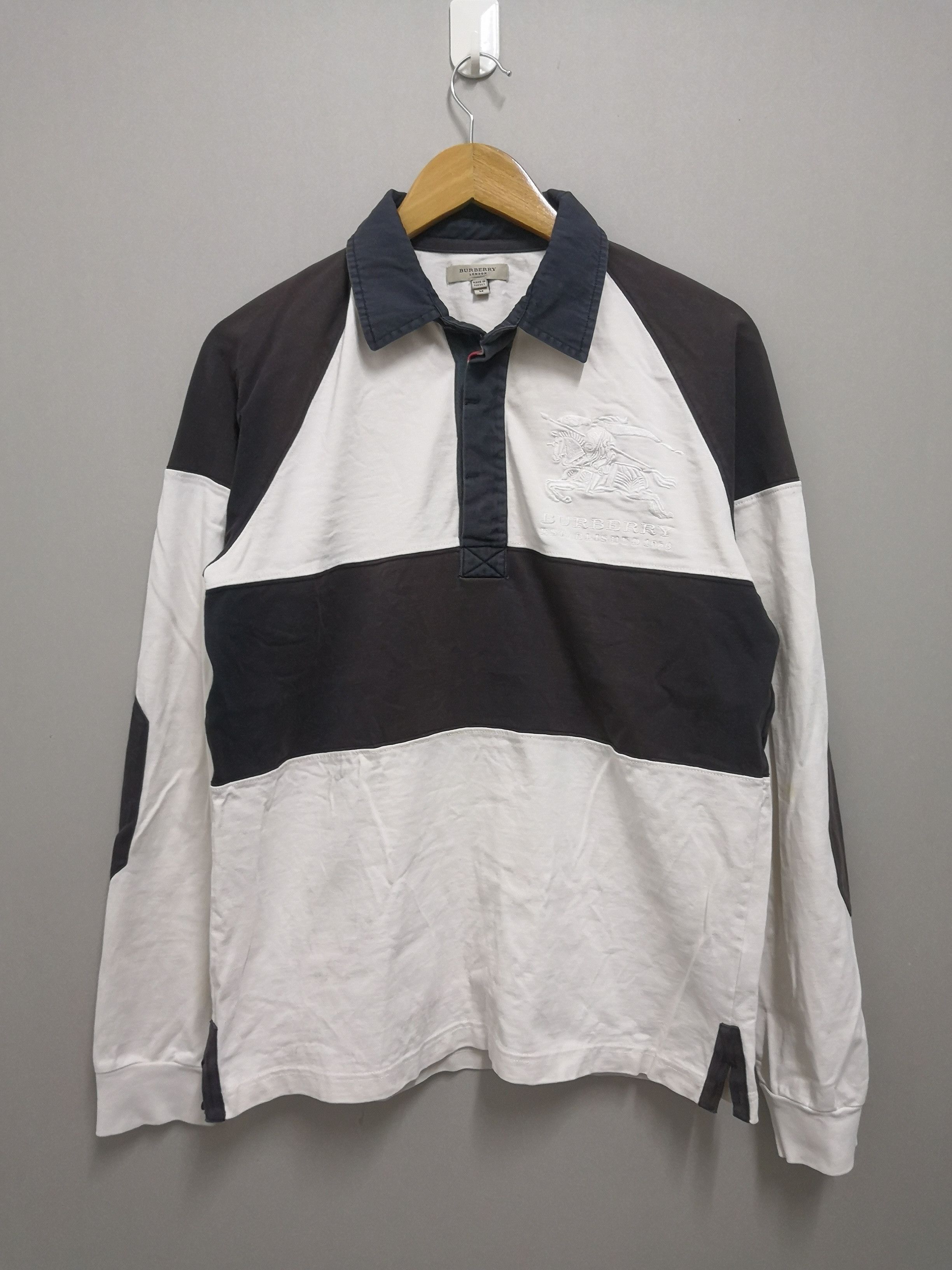 image of Burberry Big Logo Embroidery Polo Shirt, Men's (Size Medium)