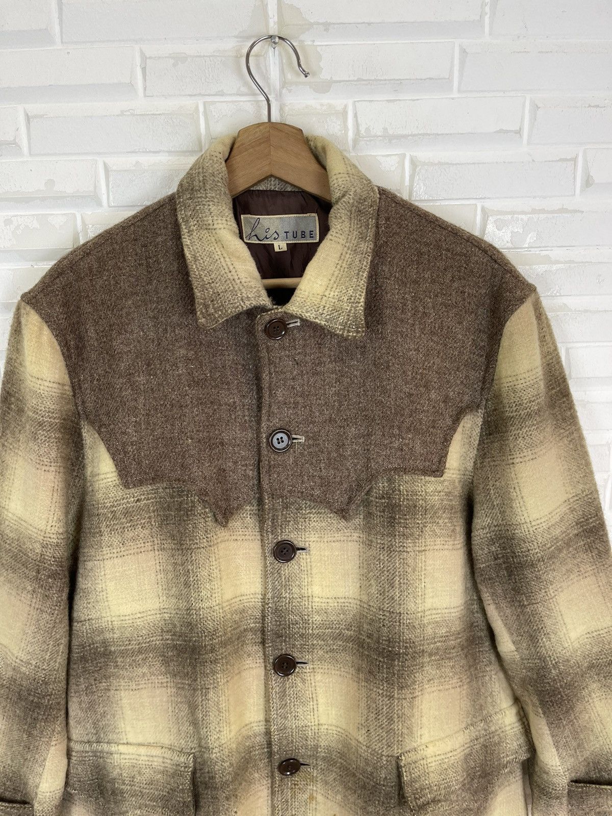 Vintage Vintage HisTube Western Jacket Wool Tartan Size US L / EU 52-54 / 3 - 2 Thumbnail