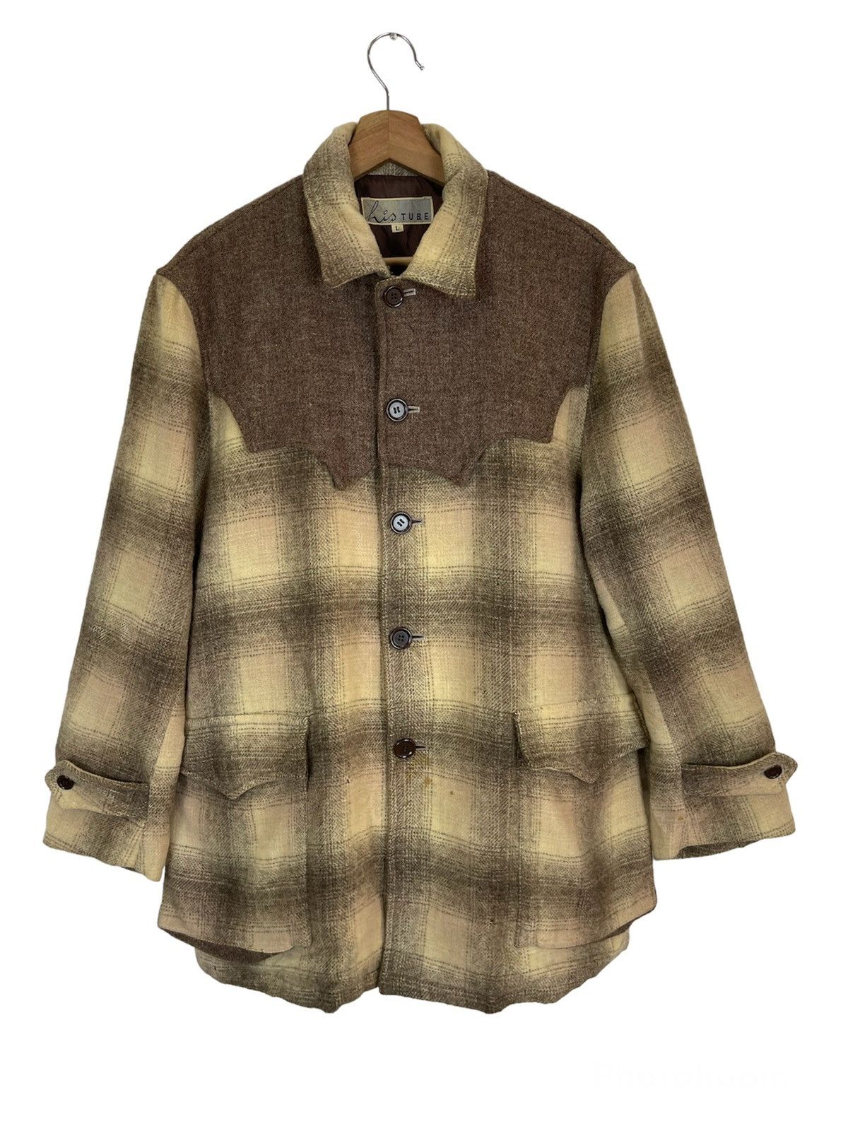 Vintage Vintage HisTube Western Jacket Wool Tartan Size US L / EU 52-54 / 3 - 1 Thumbnail