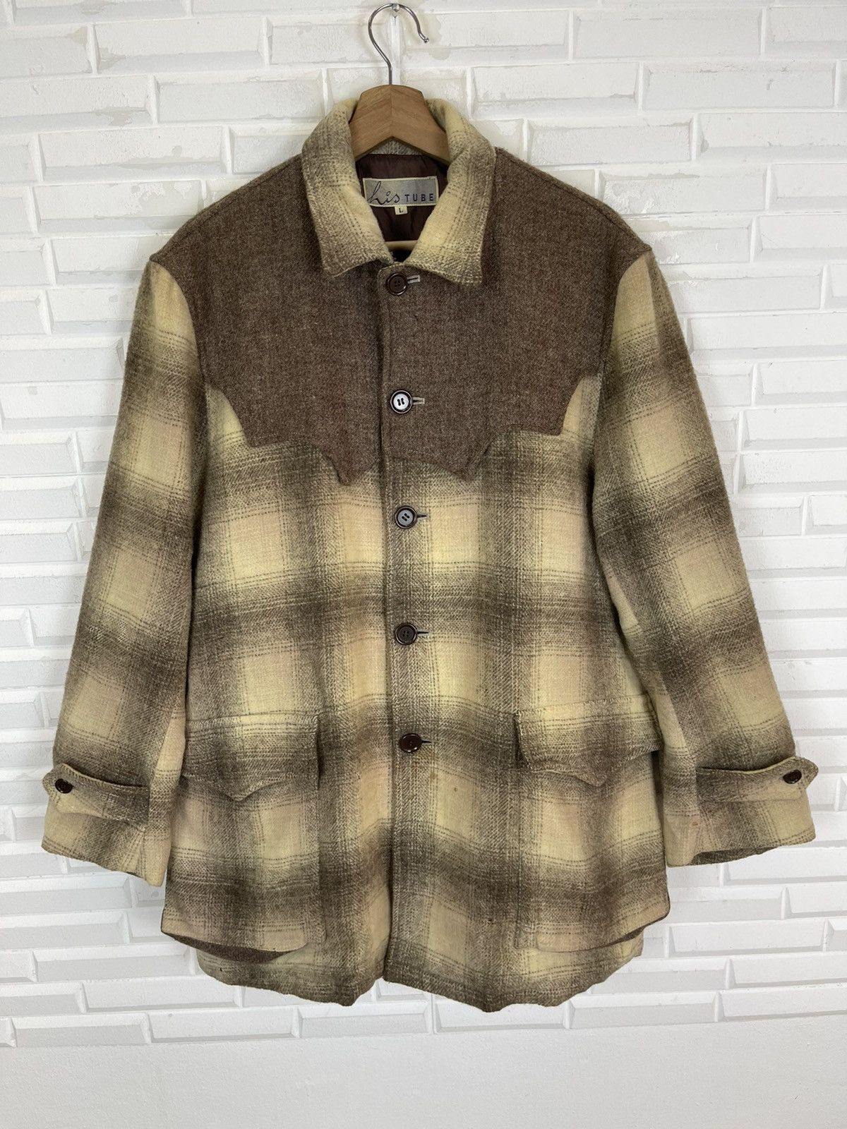 Vintage Vintage HisTube Western Jacket Wool Tartan Size US L / EU 52-54 / 3 - 3 Thumbnail