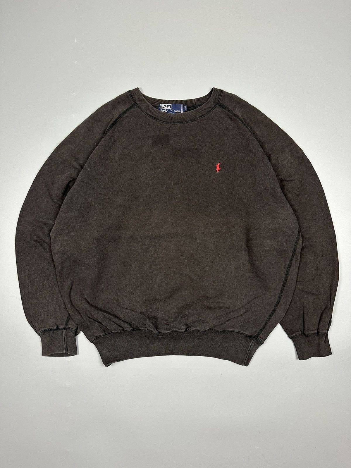 image of Polo Ralph Lauren Sunfaded Plain Polo By Ralph Laurent Crewneck Sweatshirt in Black (Size Medium)