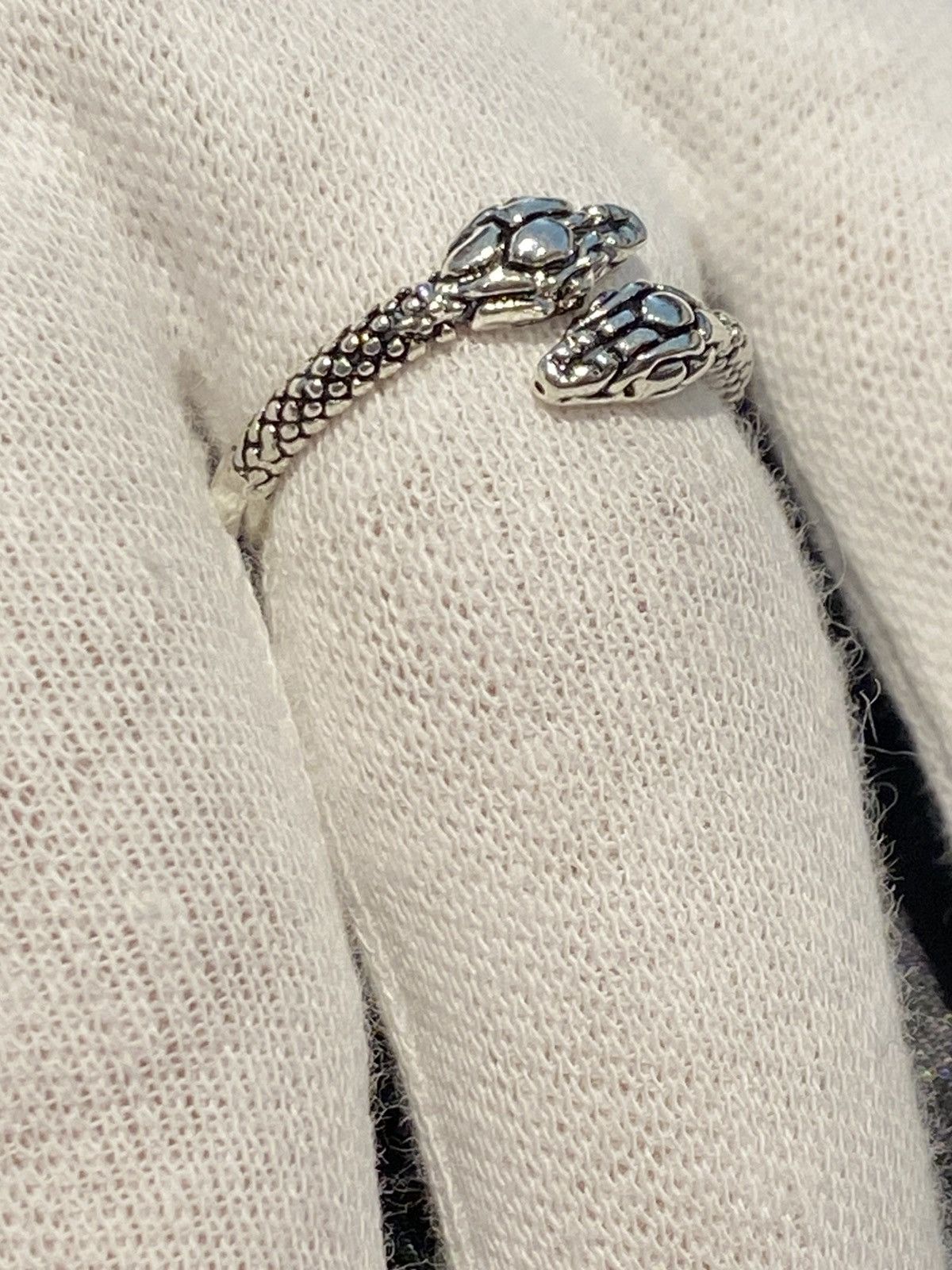 Vintage Punk gothic snake silver ring Size ONE SIZE - 1 Thumbnail