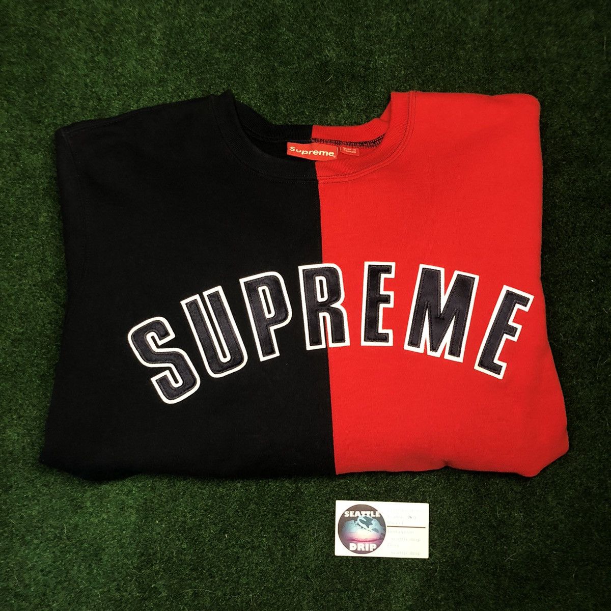 Supreme split crewneck navy online