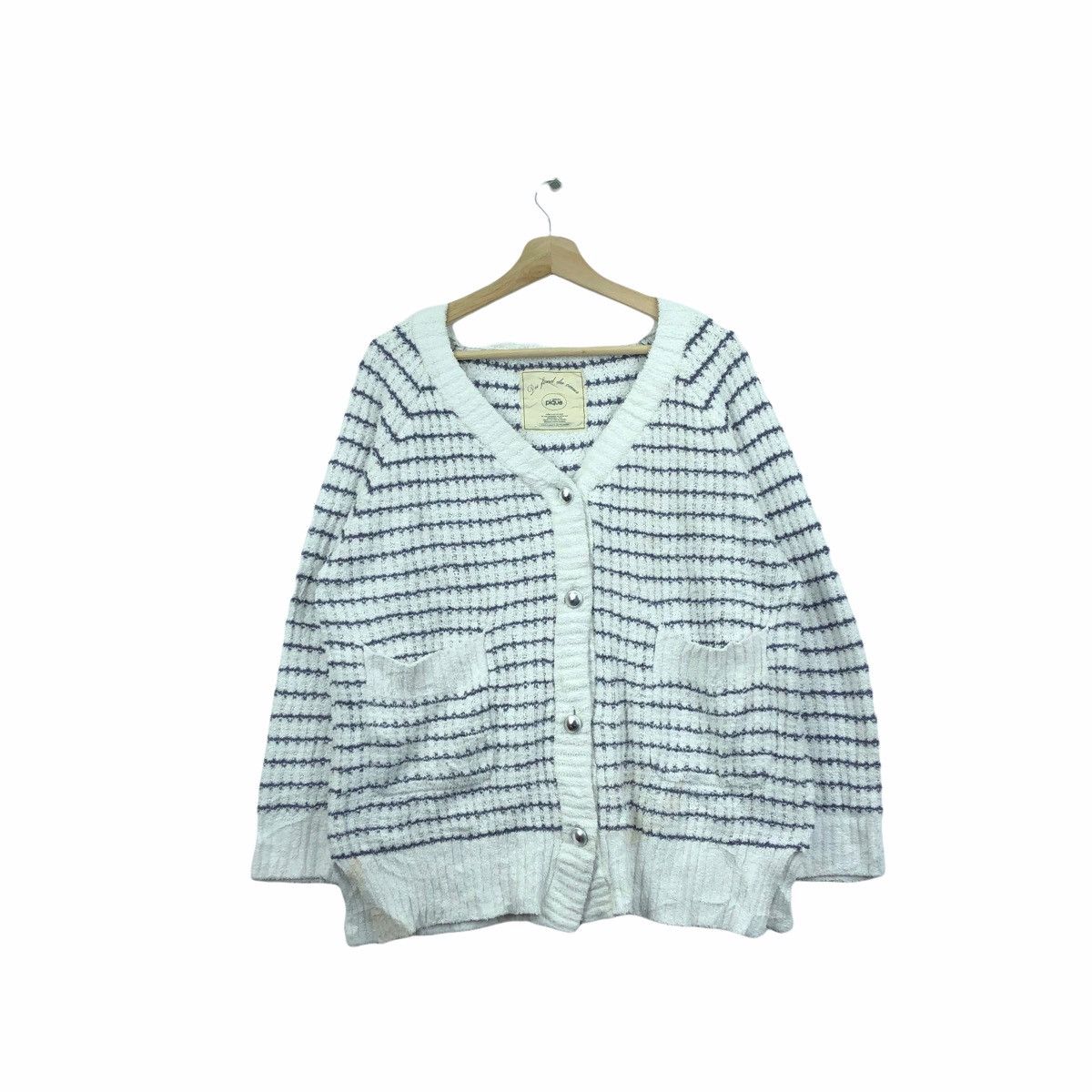 Japanese Brand Gelato Pique Stripe Fleece Cardigan Sweater