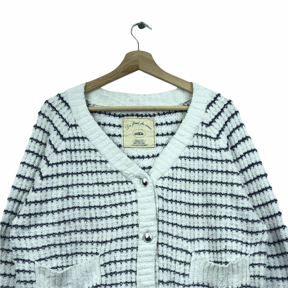 Japanese Brand Gelato Pique Stripe Fleece Cardigan Sweater