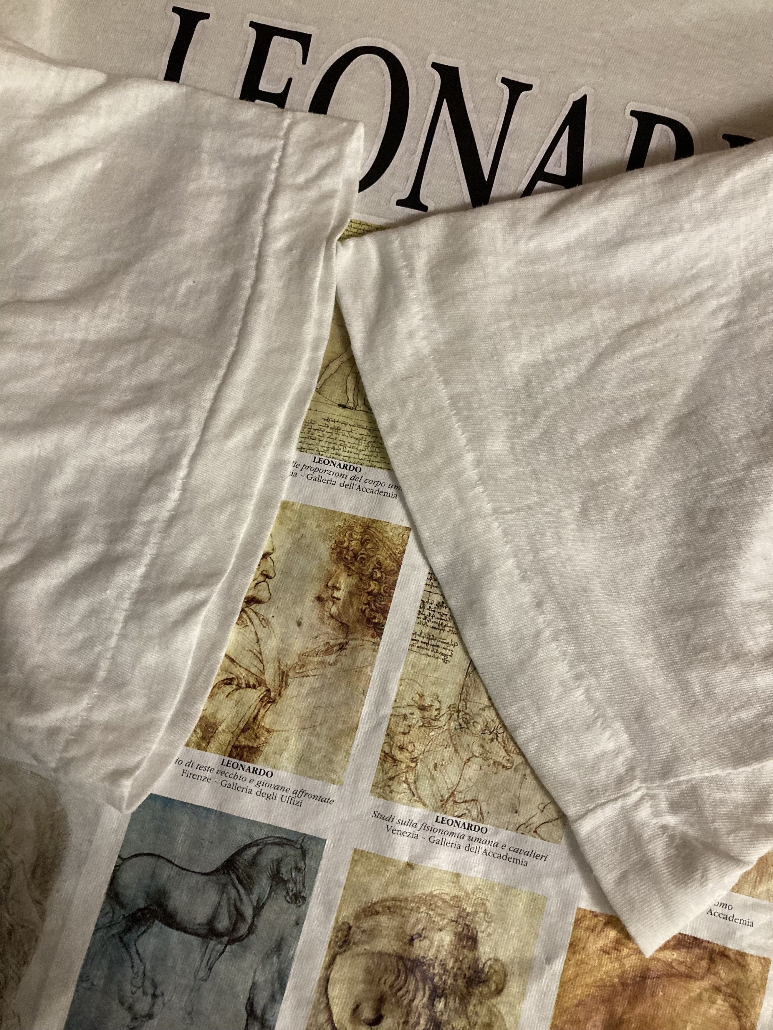 Vintage VINTAGE LEONARDO DA VINCI WHITE TEE SHIRT Size US L / EU 52-54 / 3 - 5 Thumbnail