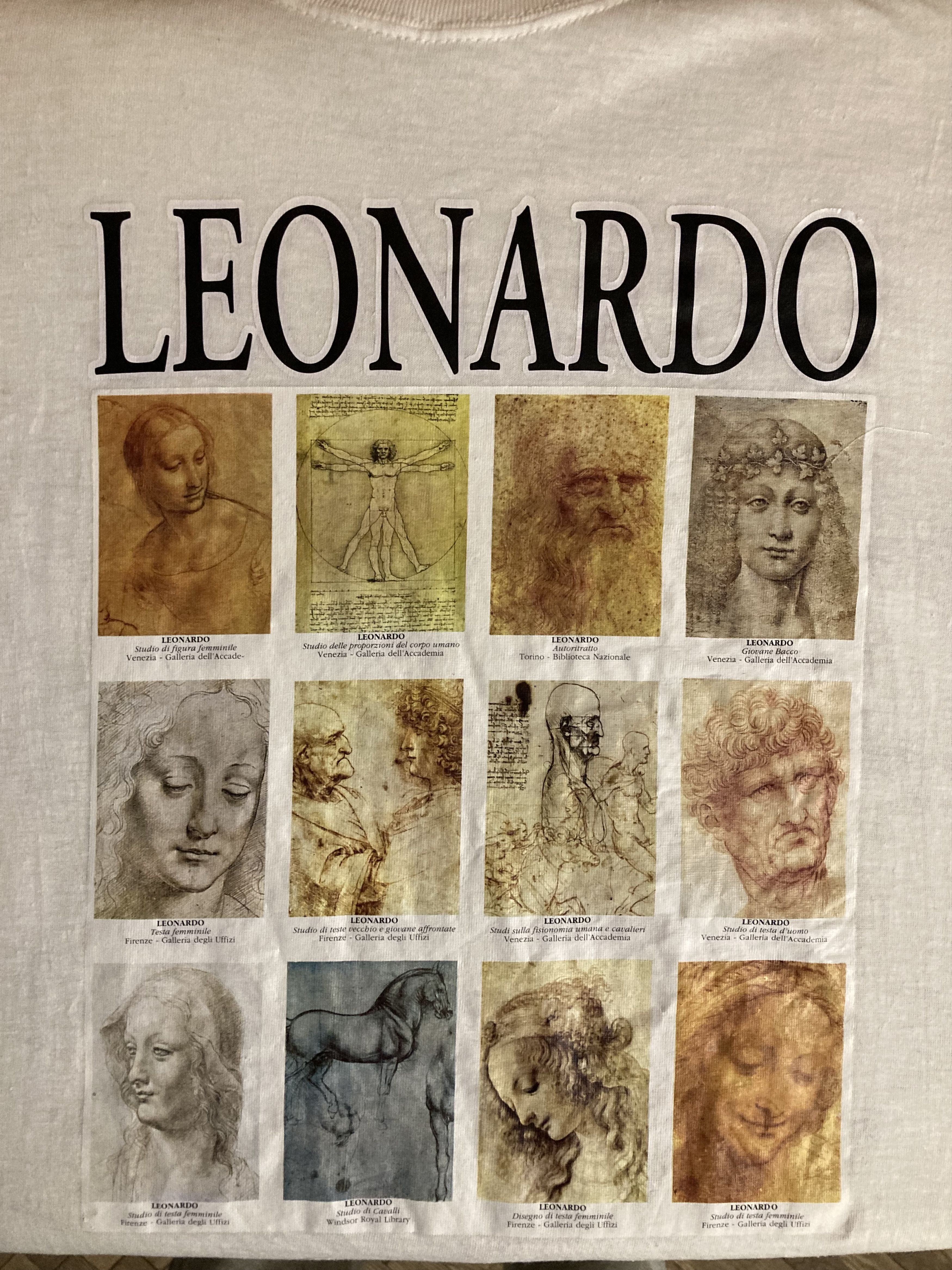 Vintage VINTAGE LEONARDO DA VINCI WHITE TEE SHIRT Size US L / EU 52-54 / 3 - 3 Thumbnail