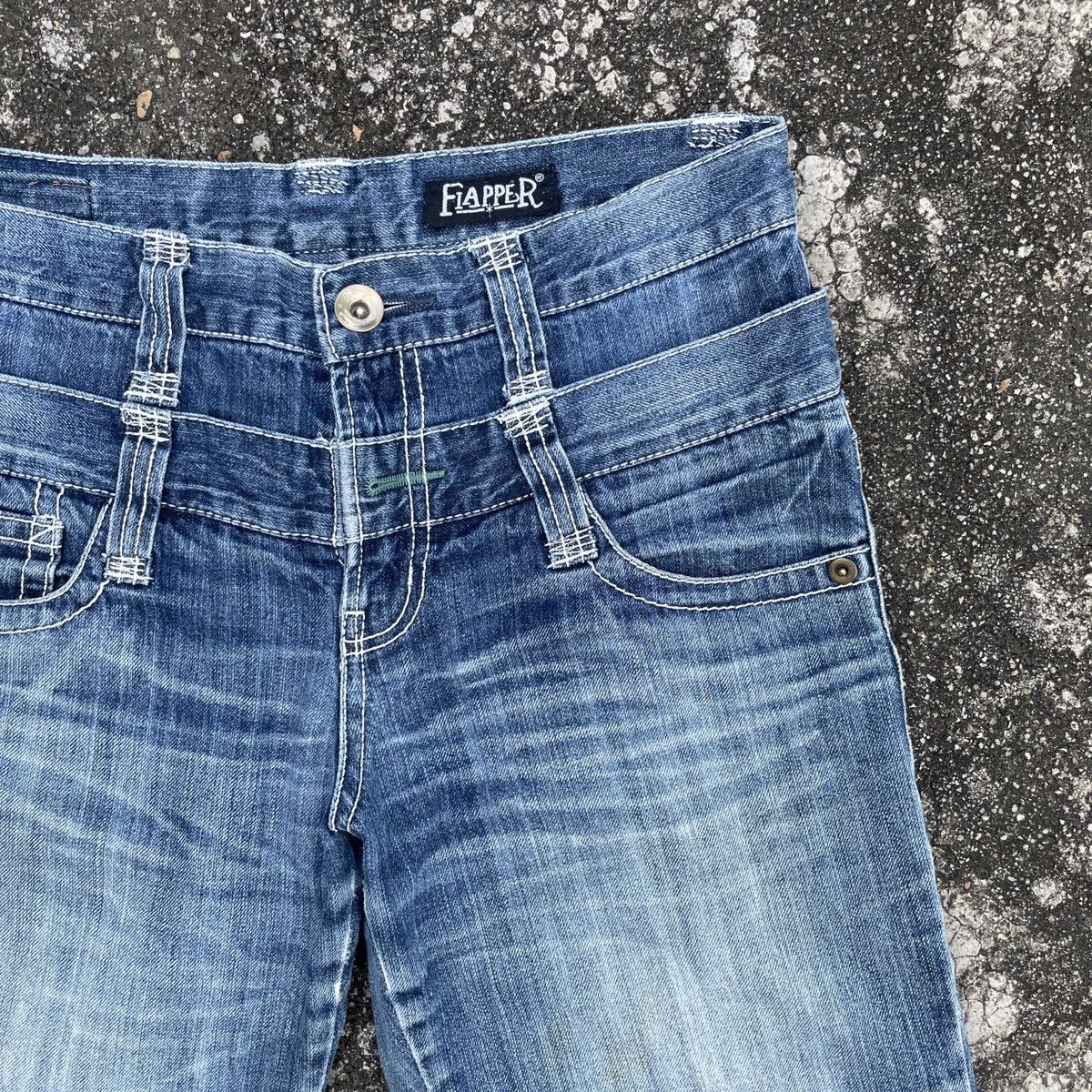 American Apparel Vintage Fiapper Double Waist Denim Jeans Size US 32 / EU 48 - 2 Thumbnail