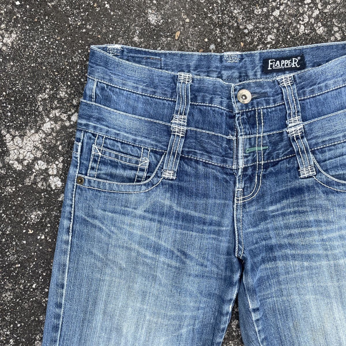American Apparel Vintage Fiapper Double Waist Denim Jeans Size US 32 / EU 48 - 3 Thumbnail