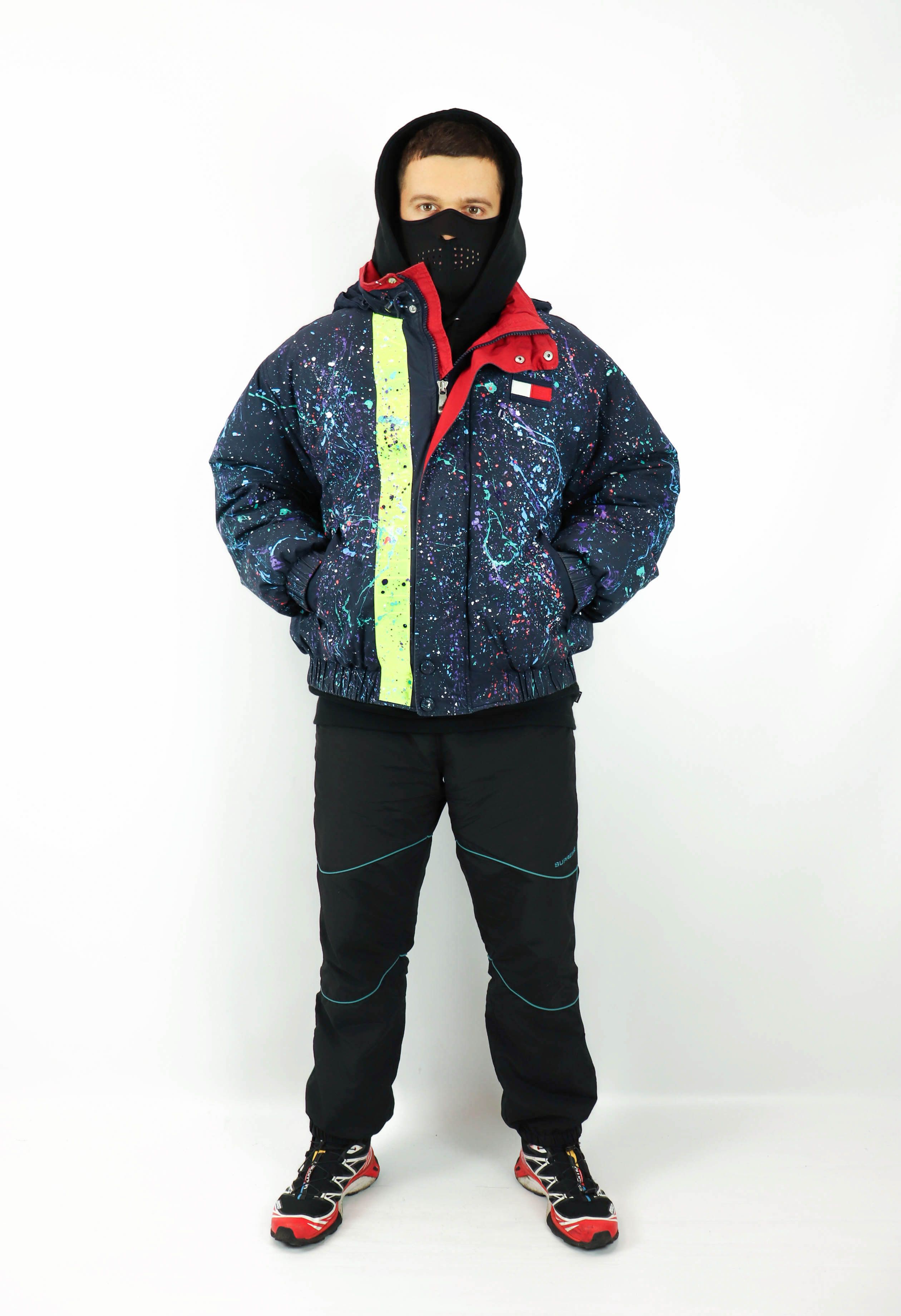 Tommy Hilfiger Tommy Hilfiger 90's Custom Hand Painted Down Puffer Jacket Size US L / EU 52-54 / 3 - 3 Thumbnail