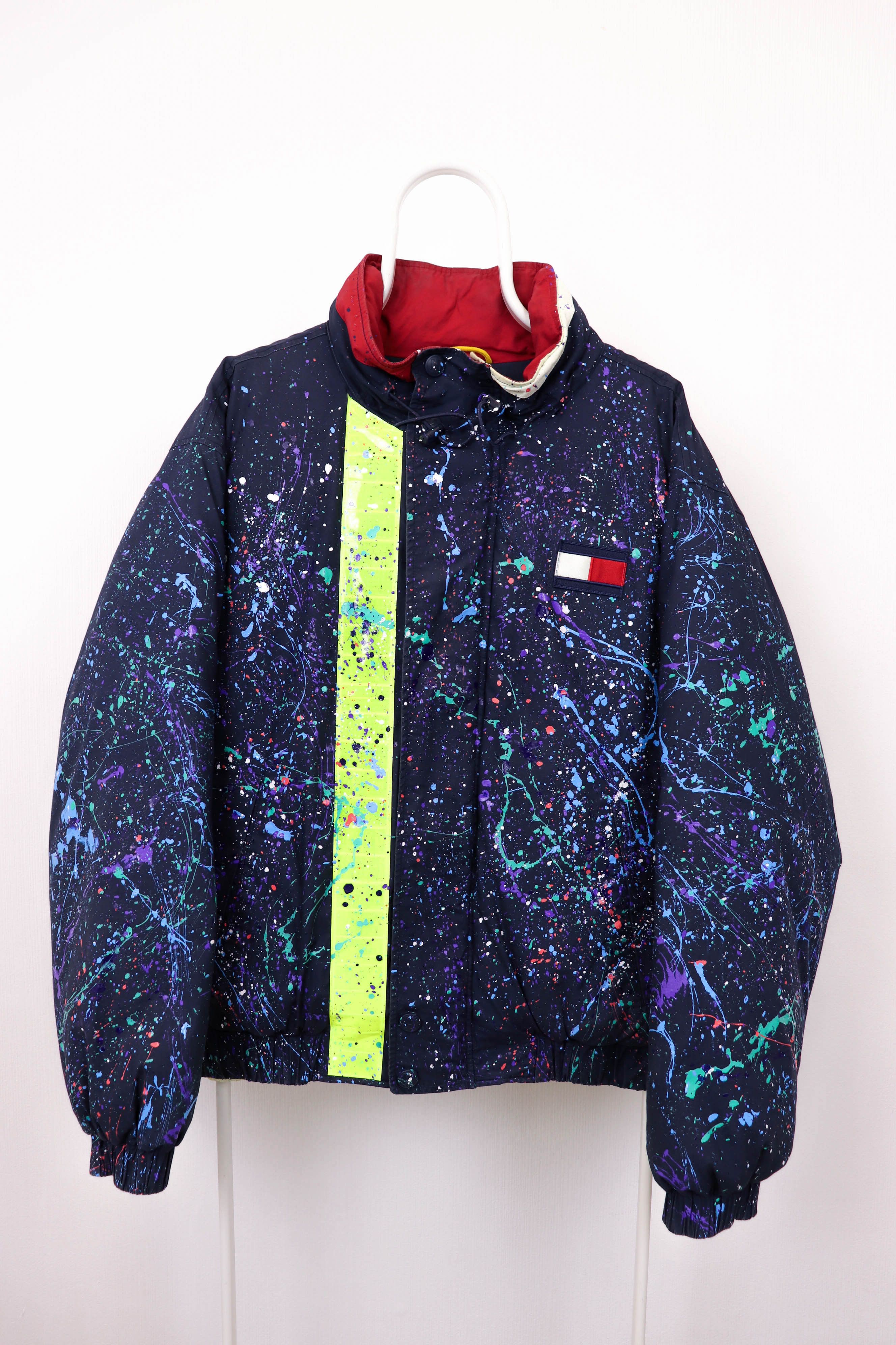Tommy Hilfiger Tommy Hilfiger 90's Custom Hand Painted Down Puffer Jacket Size US L / EU 52-54 / 3 - 1 Thumbnail