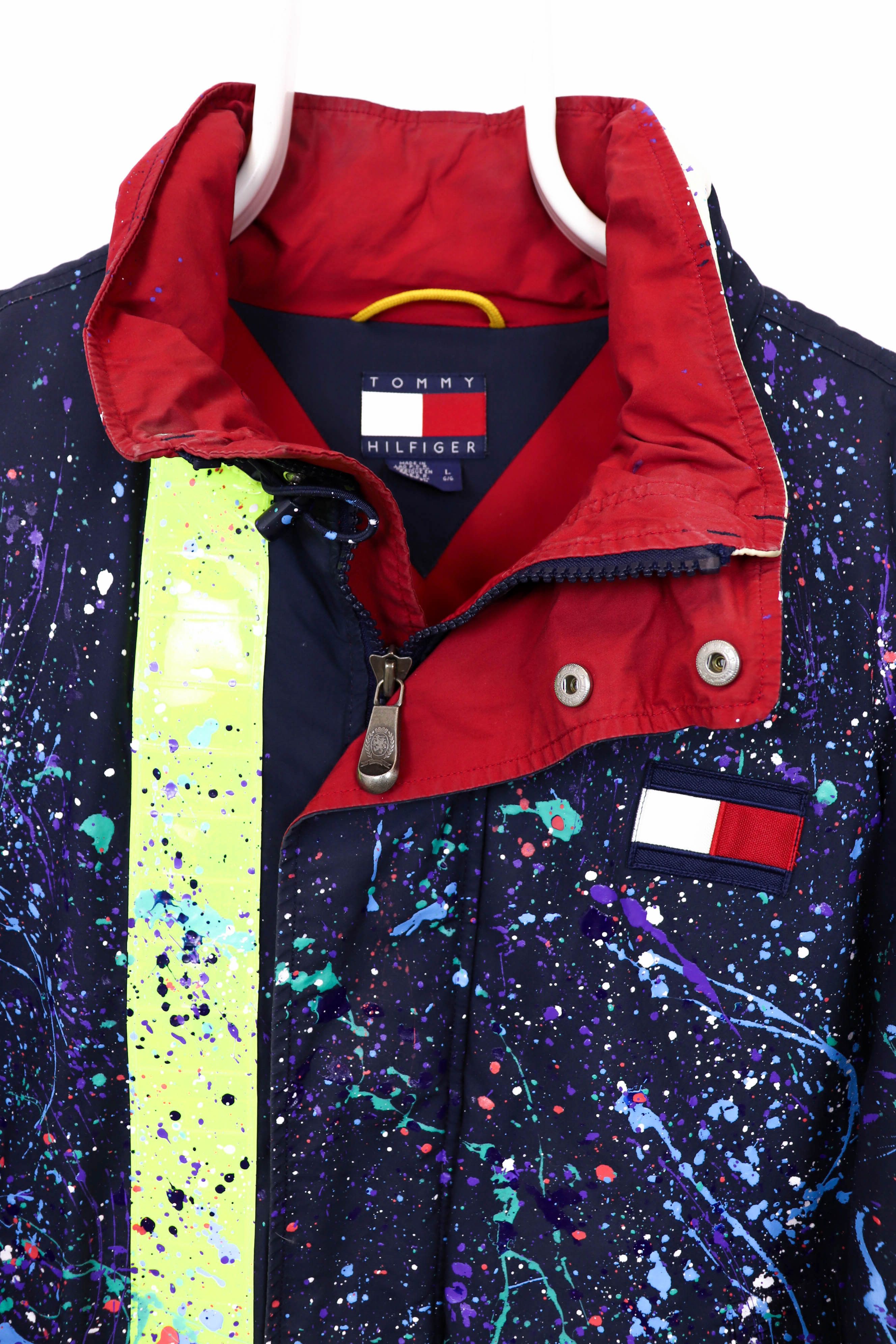 Tommy Hilfiger Tommy Hilfiger 90's Custom Hand Painted Down Puffer Jacket Size US L / EU 52-54 / 3 - 13 Thumbnail