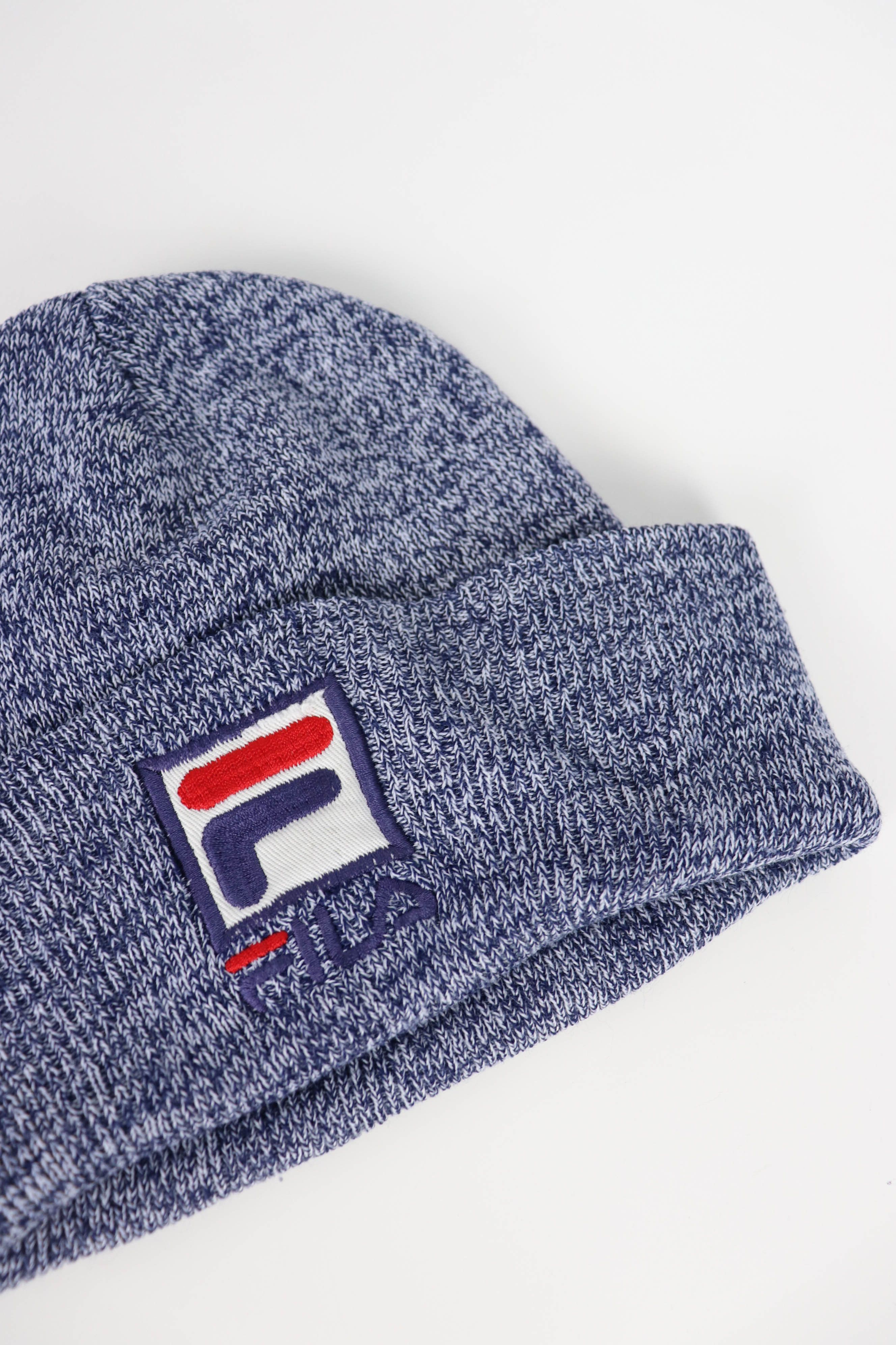 Fila × Vintage Fila Vintage 90s Melange Blue Acrylic Beanie Hat Size ONE SIZE - 6 Thumbnail