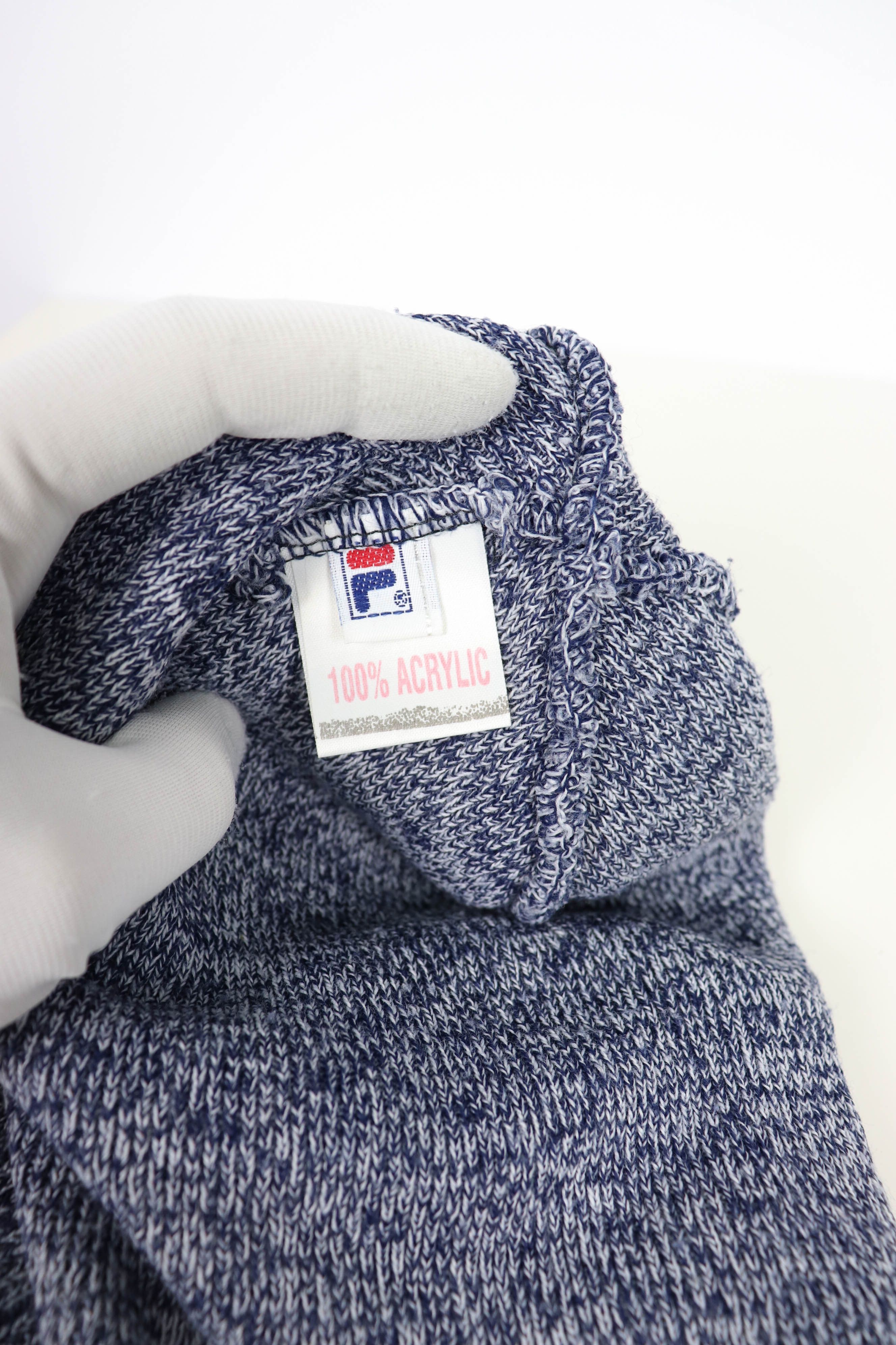 Fila × Vintage Fila Vintage 90s Melange Blue Acrylic Beanie Hat Size ONE SIZE - 7 Thumbnail