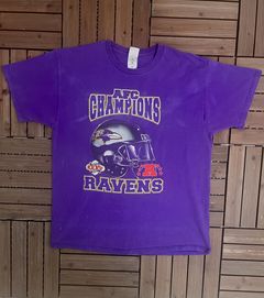 ShopSaviorClothing 90s Vintage Baltimore Ravens NFL Football T-Shirt Faded Black Thin Graphic Tee