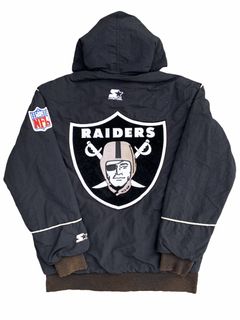 STARTER, Jackets & Coats, Vintage Nfl Oakland Raiders Starter Puffer  Jacket Mens Xl 9s Faded And Flawed