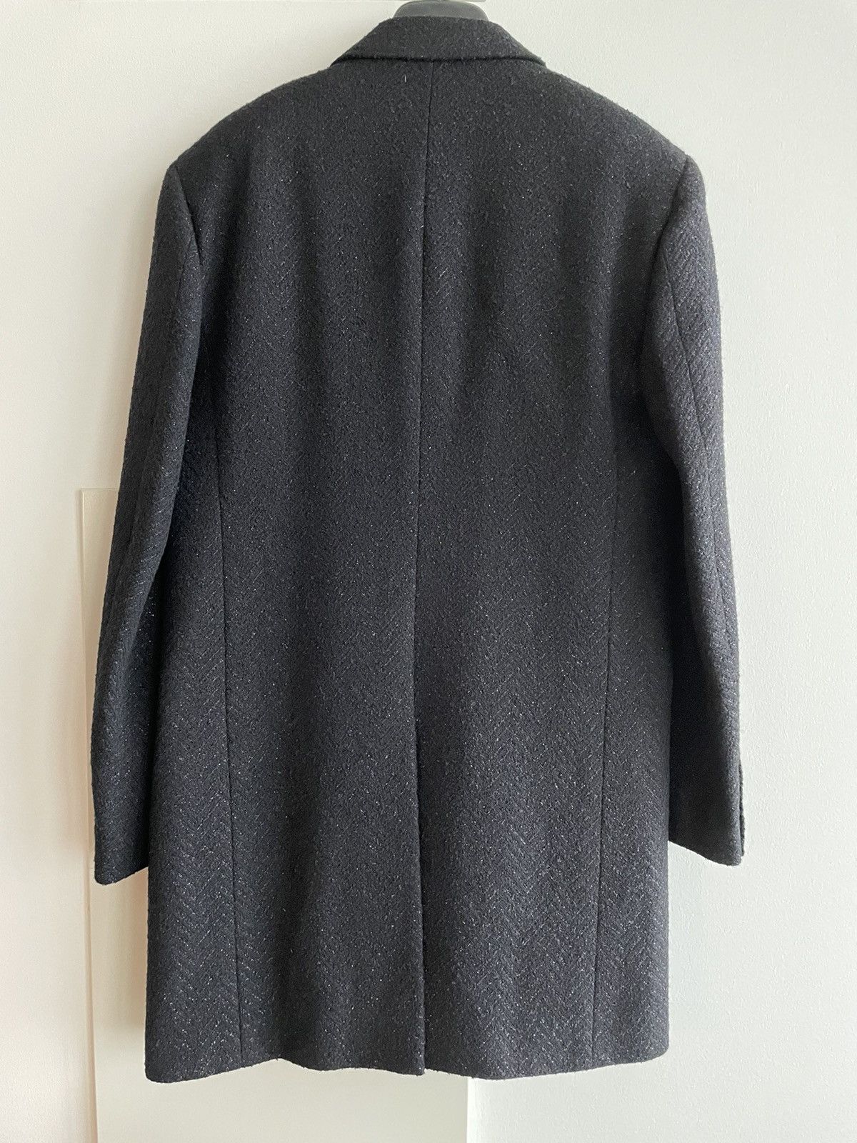 Hedi Slimane × Saint Laurent Paris × Yves Saint Laurent $4,500 Super Runway Iconic Heavy Lurex Wool Coat Brane New Size US L / EU 52-54 / 3 - 9 Thumbnail