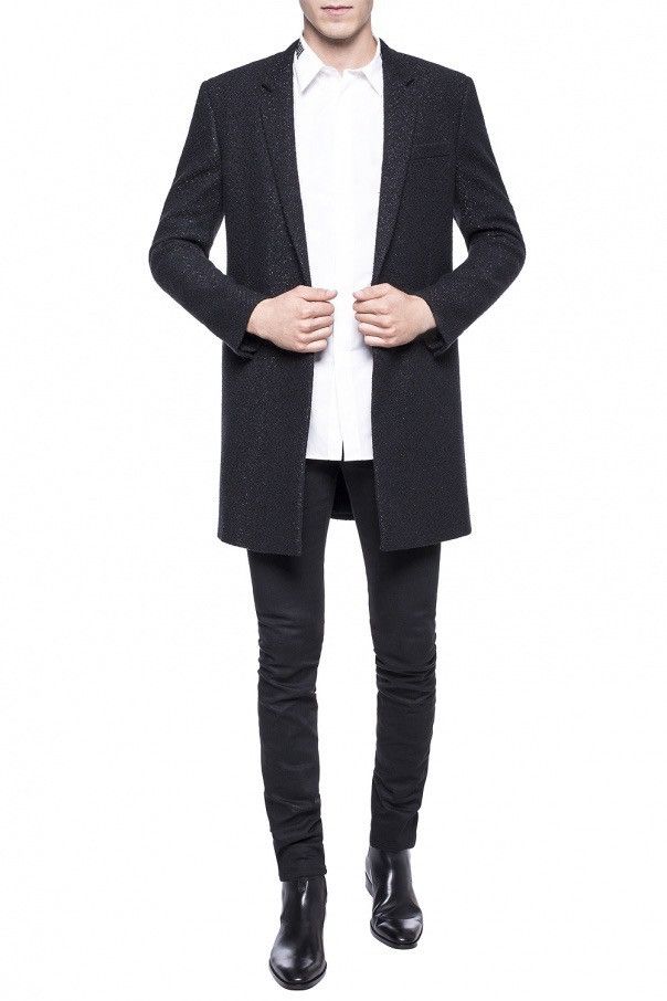 Hedi Slimane × Saint Laurent Paris × Yves Saint Laurent $4,500 Super Runway Iconic Heavy Lurex Wool Coat Brane New Size US L / EU 52-54 / 3 - 17 Thumbnail