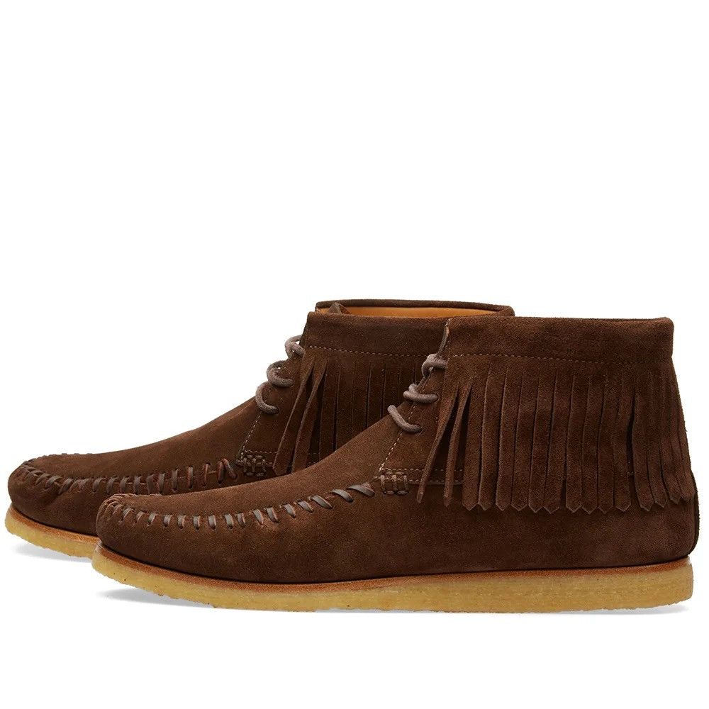 image of Saint Laurent Paris Fringe Moc Boot in Brown, Men's (Size 9)
