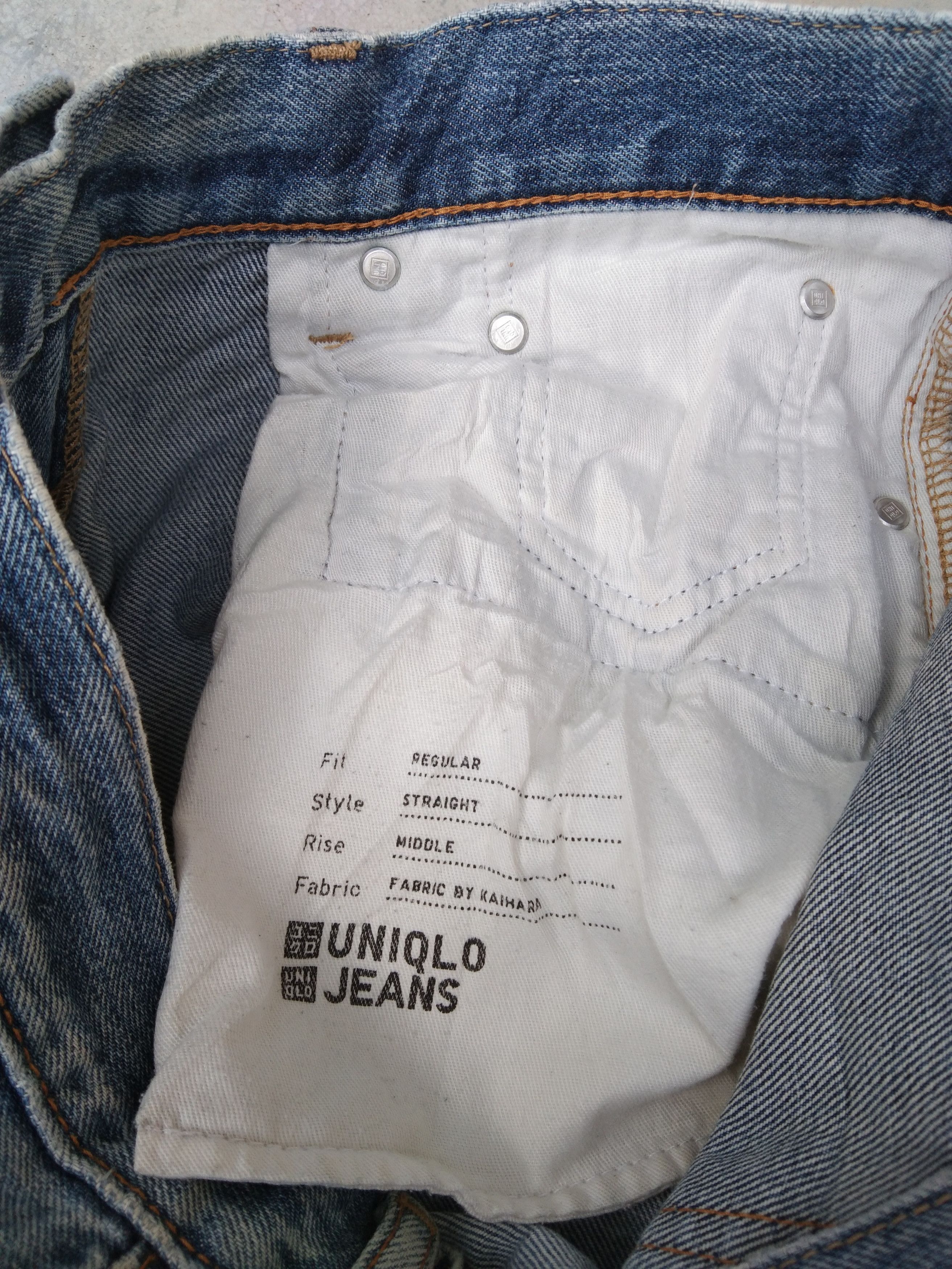 Japanese Brand Vintage Japanese Uniqlo x Kaihara Blue Washed Jeans 31x30 Size US 31 - 5 Thumbnail