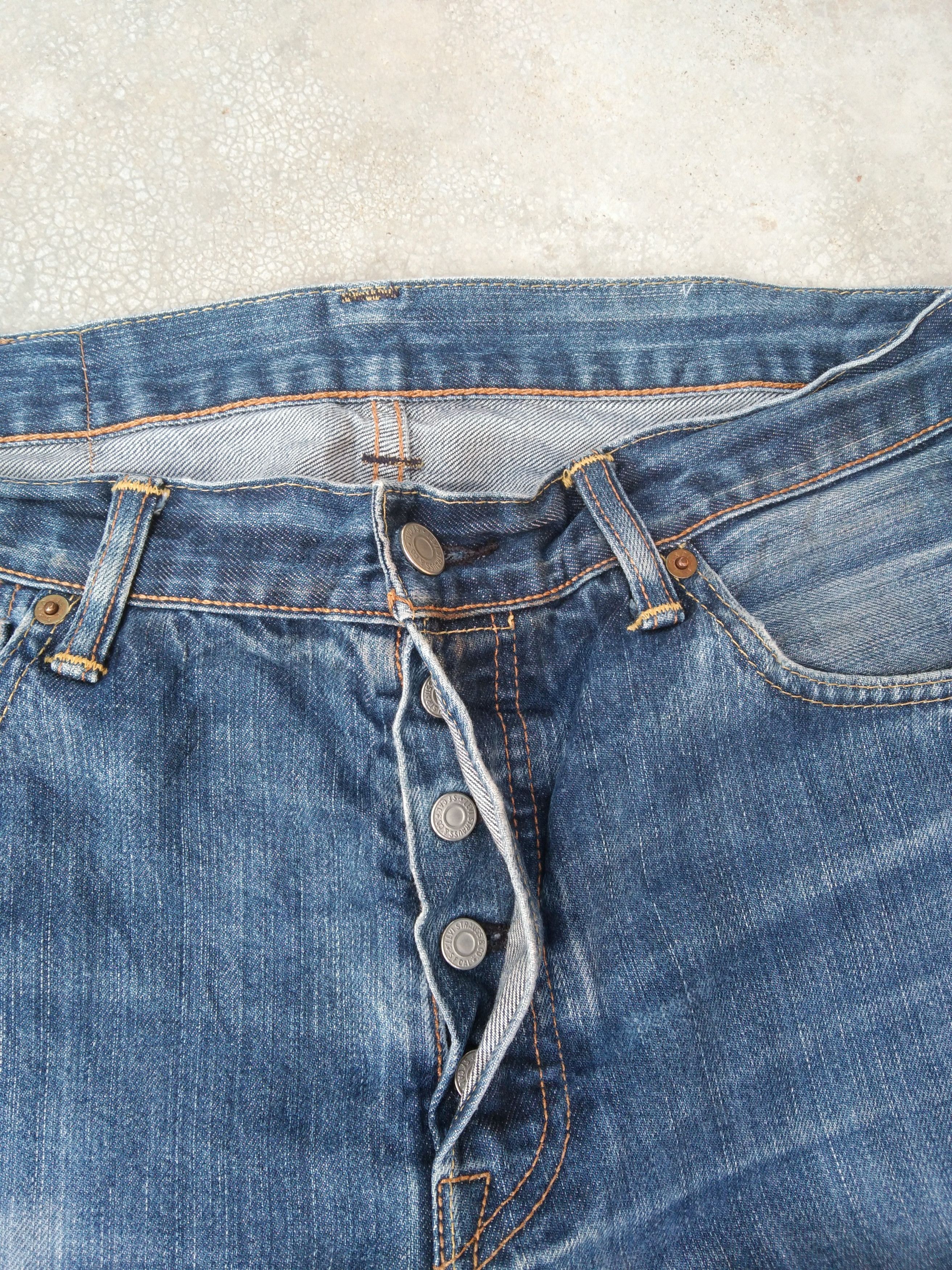 Levi's Vintage Levi's 501 Straight Leg Distressed Jeans 33x32 Size US 33 - 5 Thumbnail