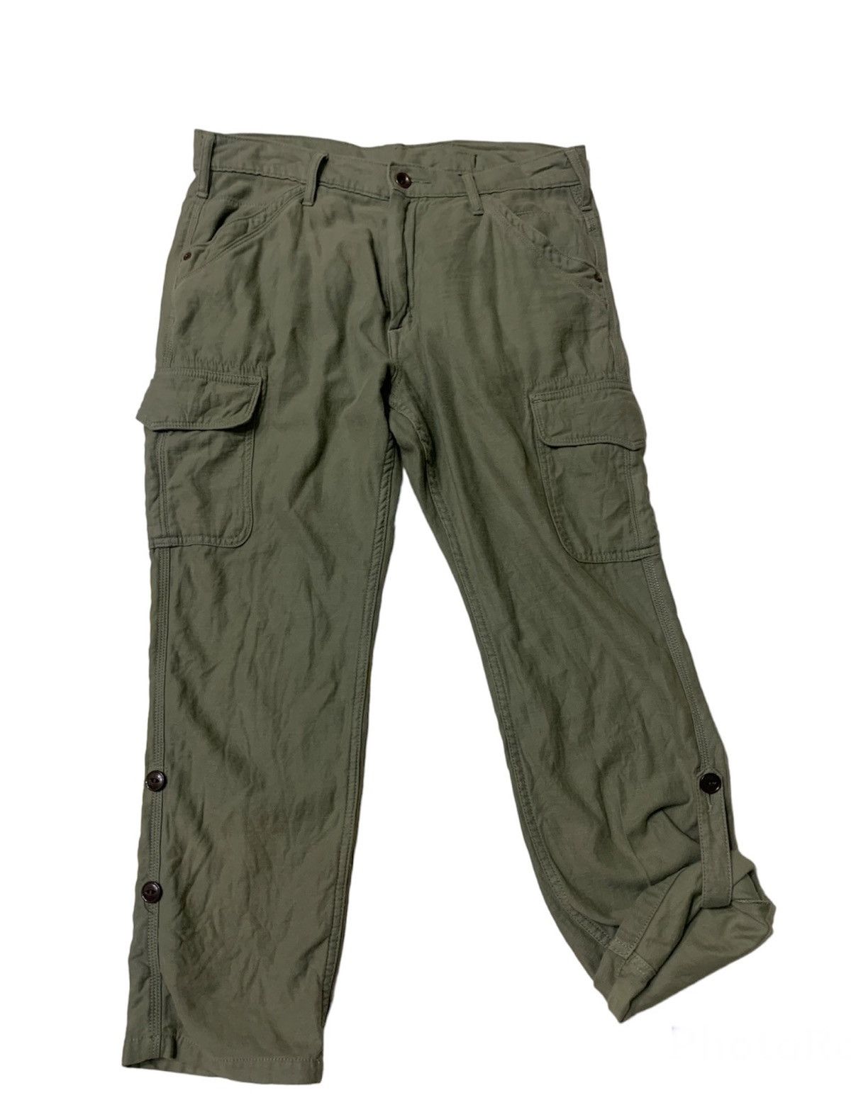 Big John × Japanese Brand Vintage Big John Green Army Cargo Pants Size US 32 / EU 48 - 1 Thumbnail
