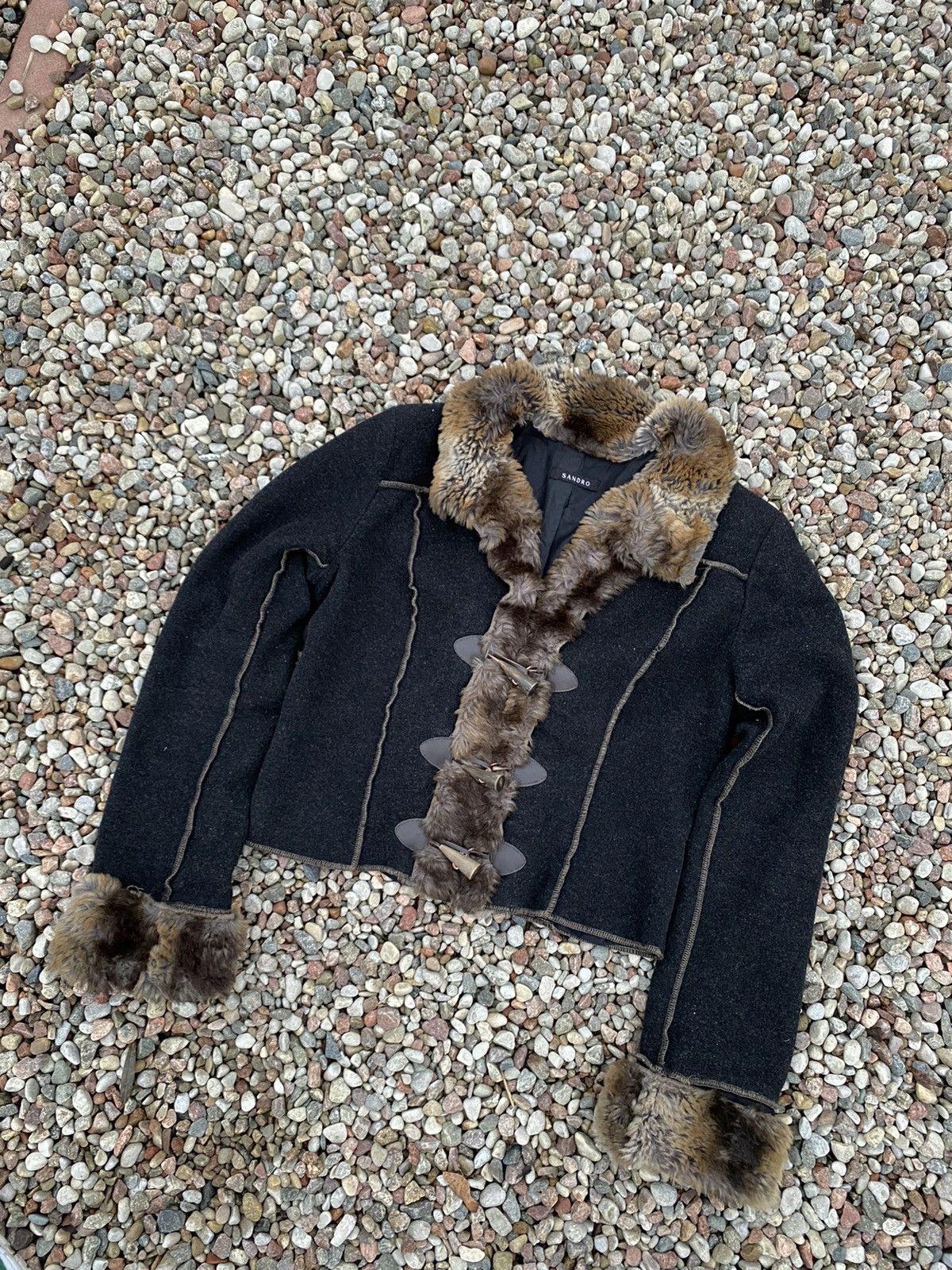 Sandro × Vintage Sandro Laine Cashmere Wool Duffle Jacket Size S / US 4 / IT 40 - 1 Thumbnail