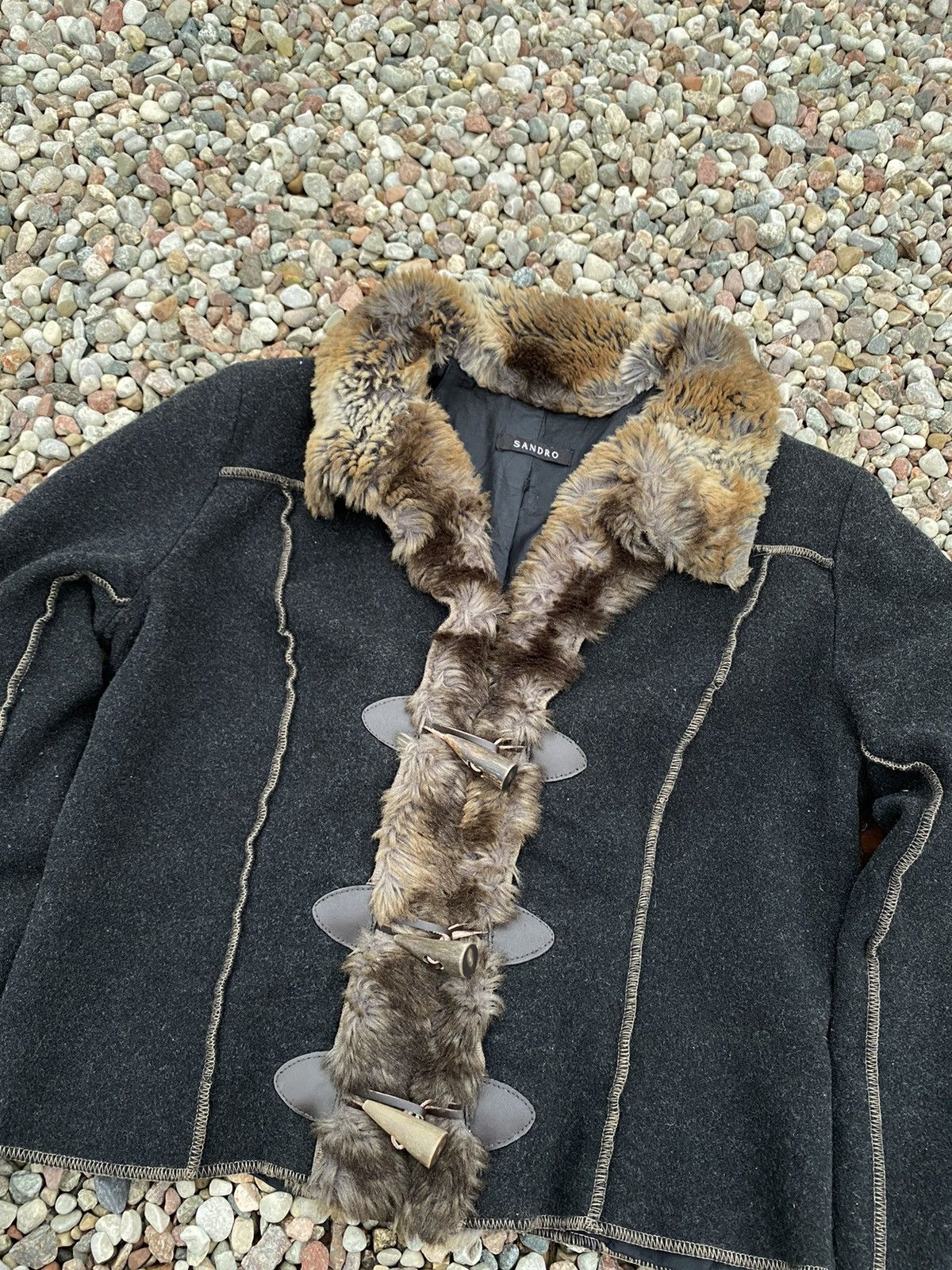 Sandro × Vintage Sandro Laine Cashmere Wool Duffle Jacket Size S / US 4 / IT 40 - 3 Thumbnail