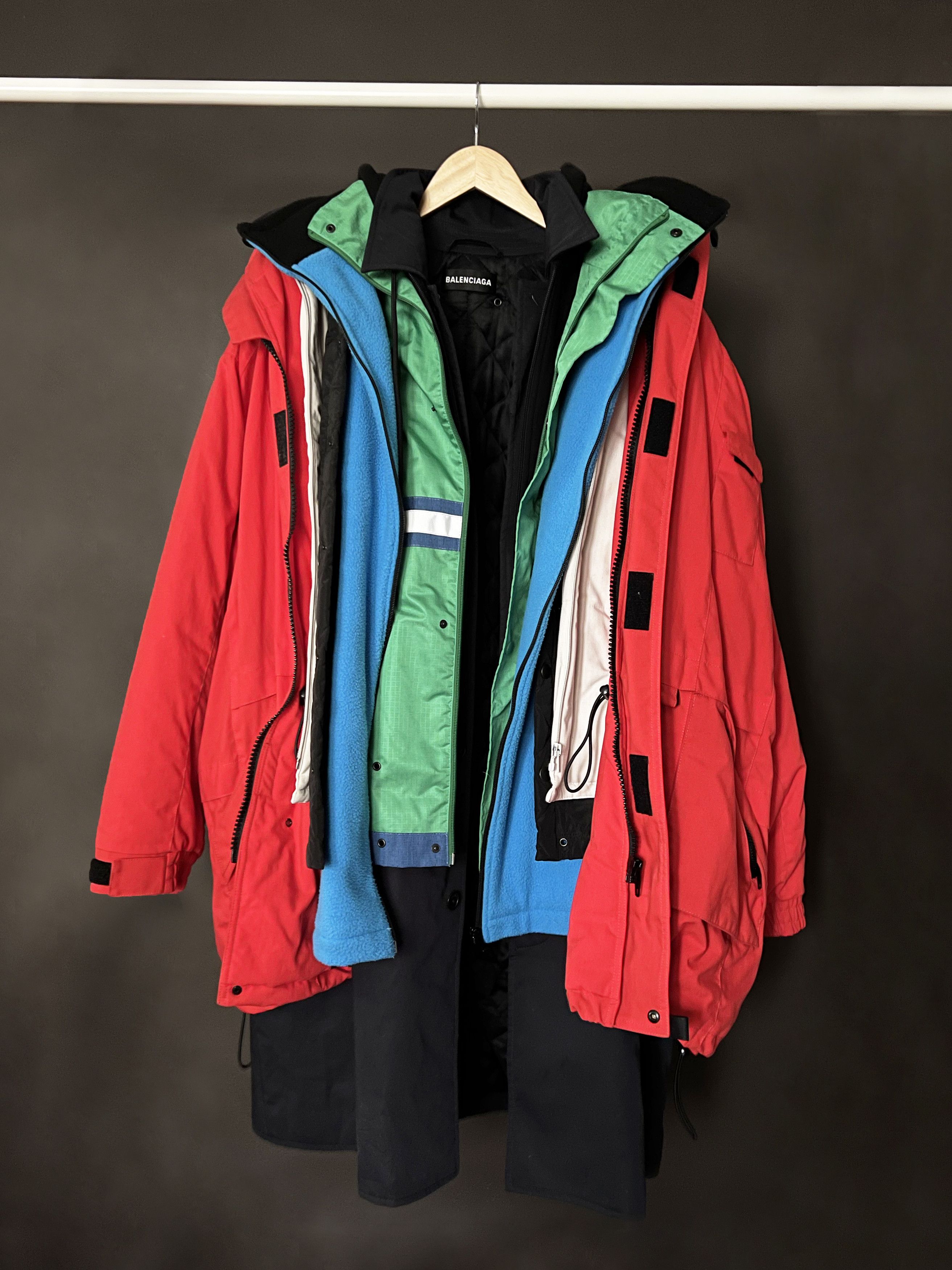 Balenciaga Balenciaga 7 Layer Parka Jacket Red 2018 | Grailed