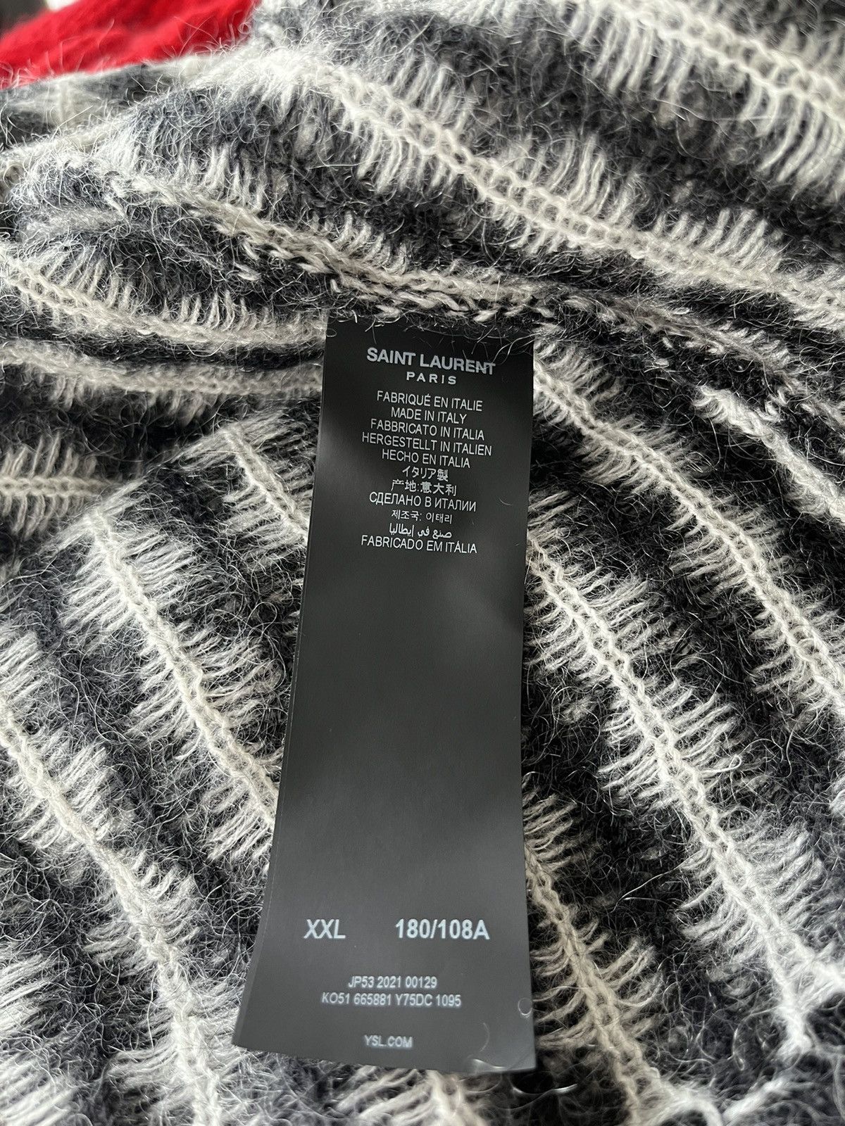 Hedi Slimane × Saint Laurent Paris × Yves Saint Laurent Rare Super Runway Brand New Los Angles Chess Sweater Size US L / EU 52-54 / 3 - 8 Thumbnail