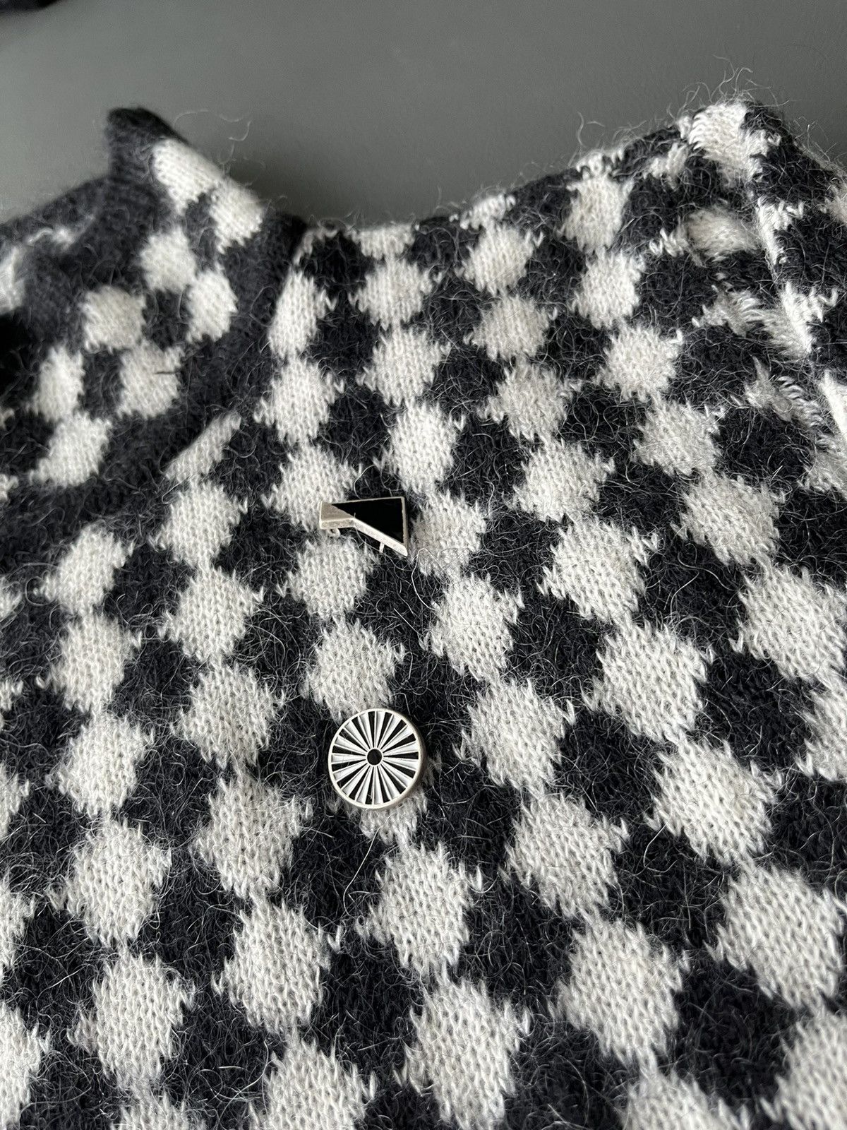 Hedi Slimane × Saint Laurent Paris × Yves Saint Laurent Rare Super Runway Brand New Los Angles Chess Sweater Size US L / EU 52-54 / 3 - 14 Thumbnail