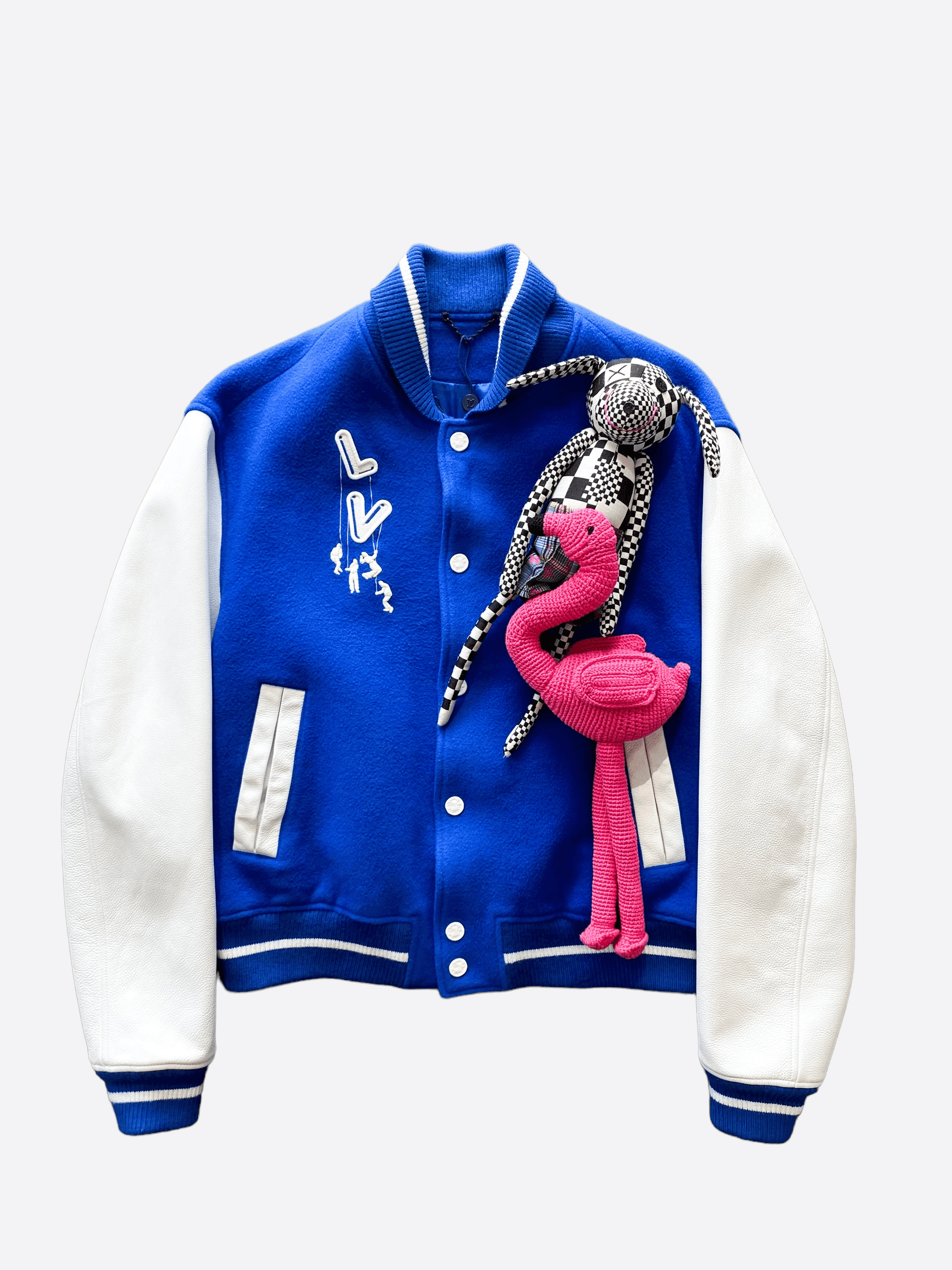 Louis Vuitton Louis Vuitton Blue & White Puppet Varsity Jacket | Grailed